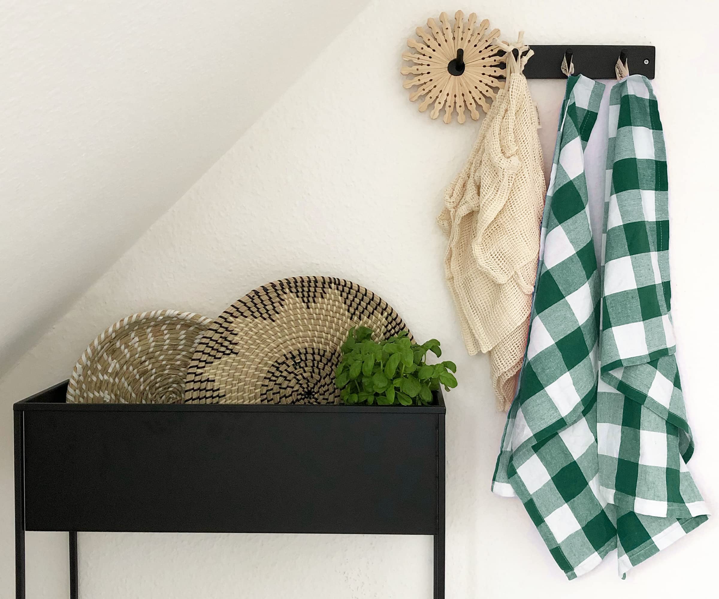 **Premium Cotton & Linen St. Patrick's Day Hand Towels – Plaid Tea Towels Set of 3 (18x28) | Soft Green & White Dish Towels for Kitchen, Spring Decor & Irish-Themed Parties**    *(Use for drying dishes, festive St. Patrick's Day decor, spring kitchen accents, or cozy farmhouse-style gifting.)*