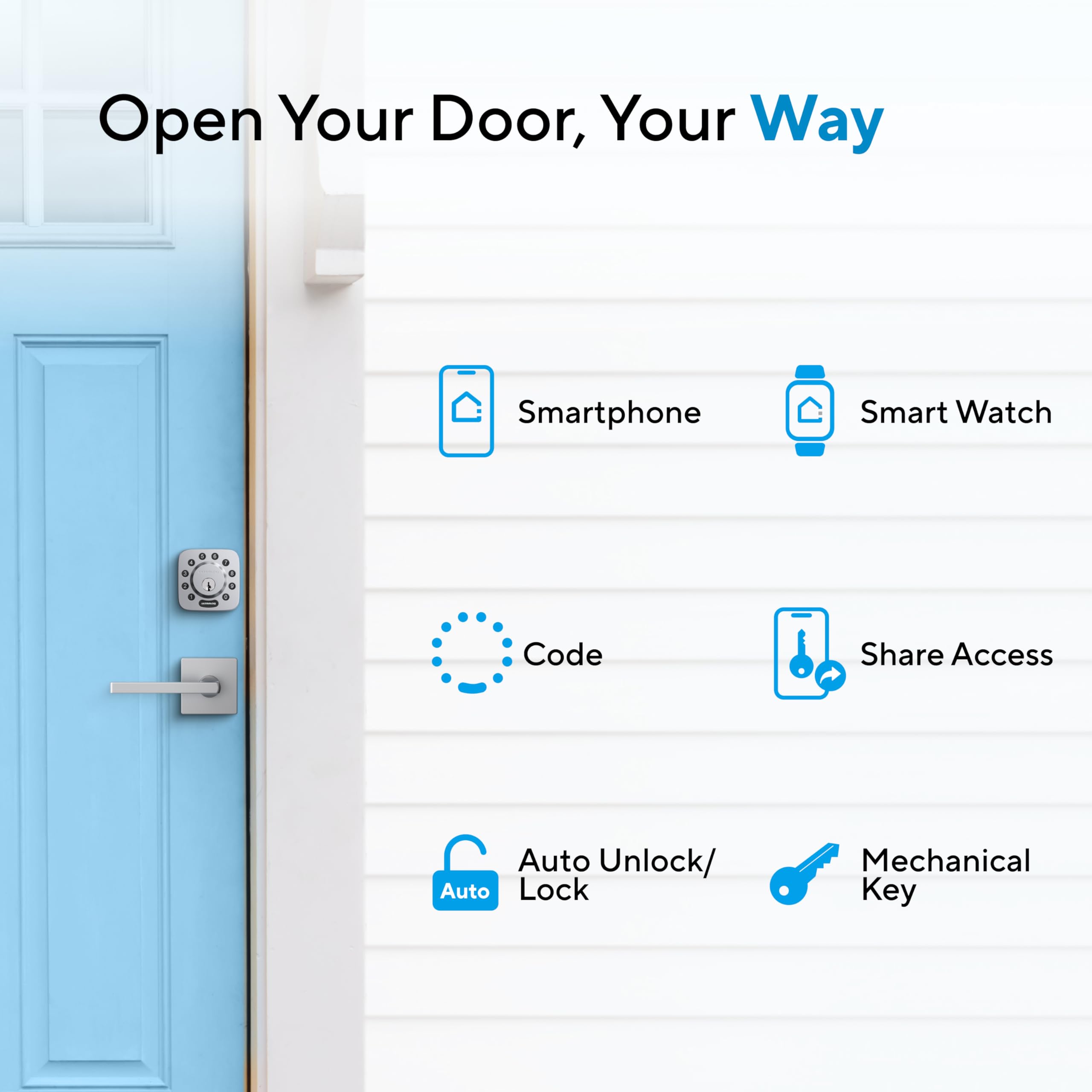 ULTRALOQ U-Bolt Smart Lock with WiFi Bridge - Keyless Entry Door Lock for Front Door - Smart Deadbolt with App Remote Control & Auto Lock - Share Access Codes - Satin Nickel Finish | Secure Smart Home & Vacation Rental Solution