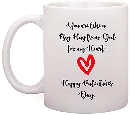Valentine's Day Printed Coffee Mug 350ml - Romantic Gift for Girlfriend, Boyfriend, Husband or Wife - Perfect for Birthday, Anniversary & Couple's Coffee Time