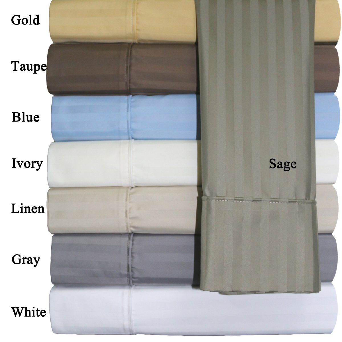 Royal Hotel Bedding Split-King Adjustable King Size Sheets | 650-Thread-Count Cotton-Blend Wrinkle-Free Stripe Sheet Set in Gray - Perfect for Adjustable Beds, Master Bedrooms & Luxury Hotel-Style Comfort