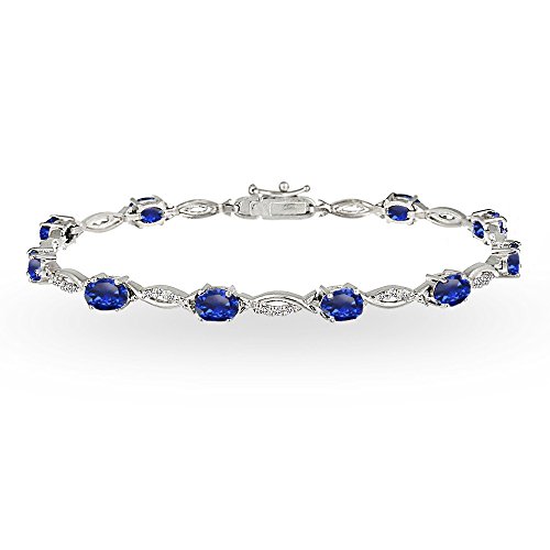 Created Blue Sapphire - Sterling Silver