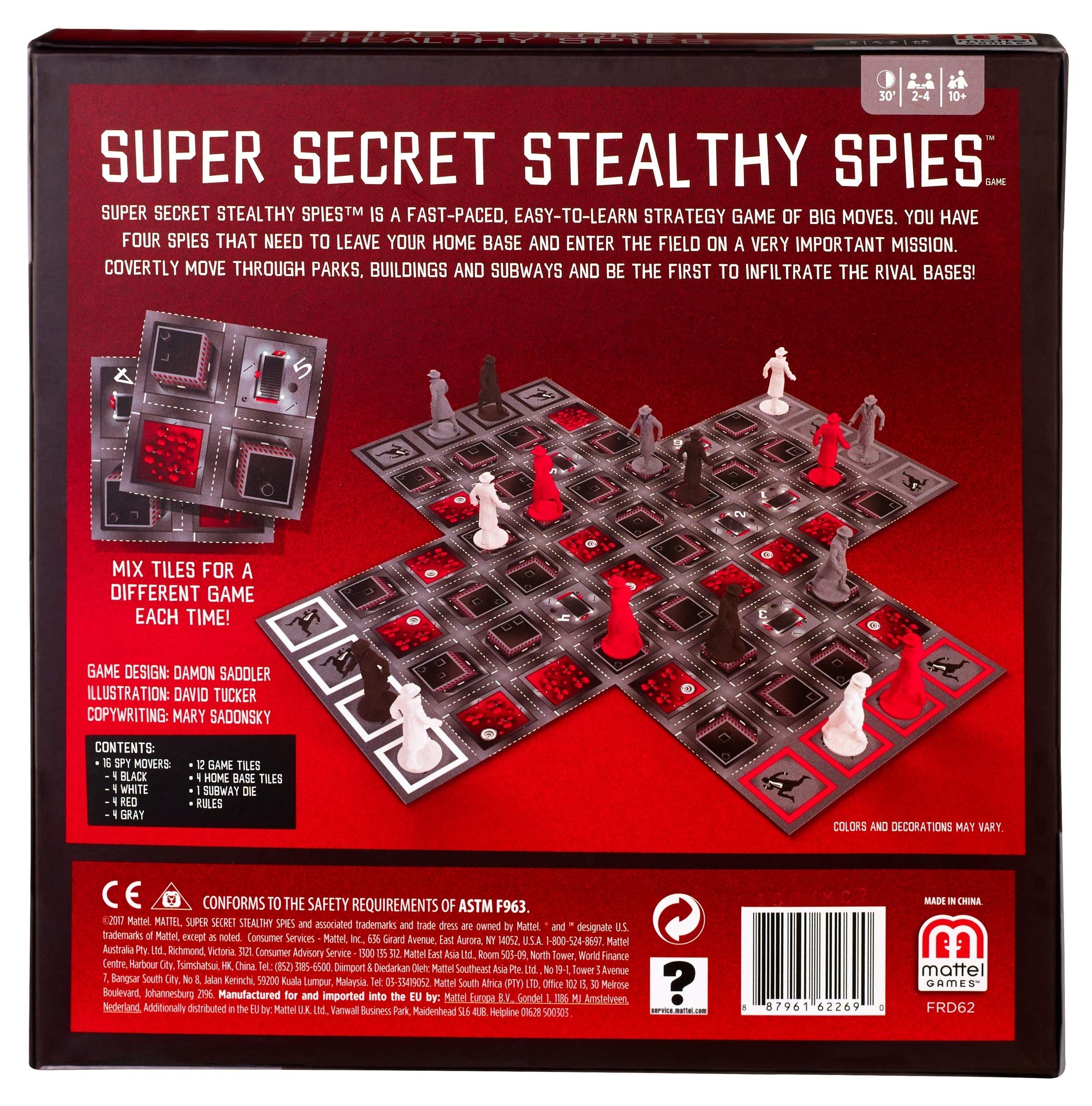 Mattel Games Super Secret Stealthy Spies - Fun Family Board Game for Kids & Adults - Perfect for Game Nights, Birthday Parties & Indoor Activities