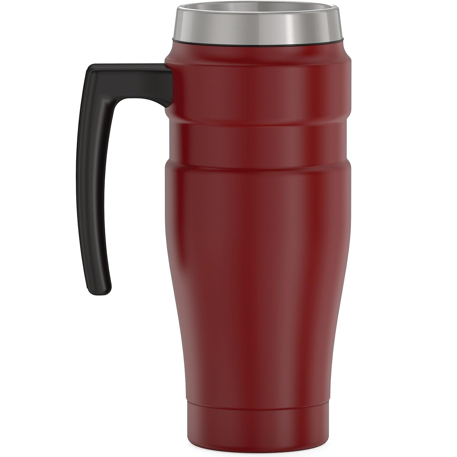 THERMOS Stainless King 16oz Vacuum-Insulated Travel Mug - Rustic Red - Keeps Drinks Hot/Cold for Hours - Perfect for Commuting, Camping & Office Use