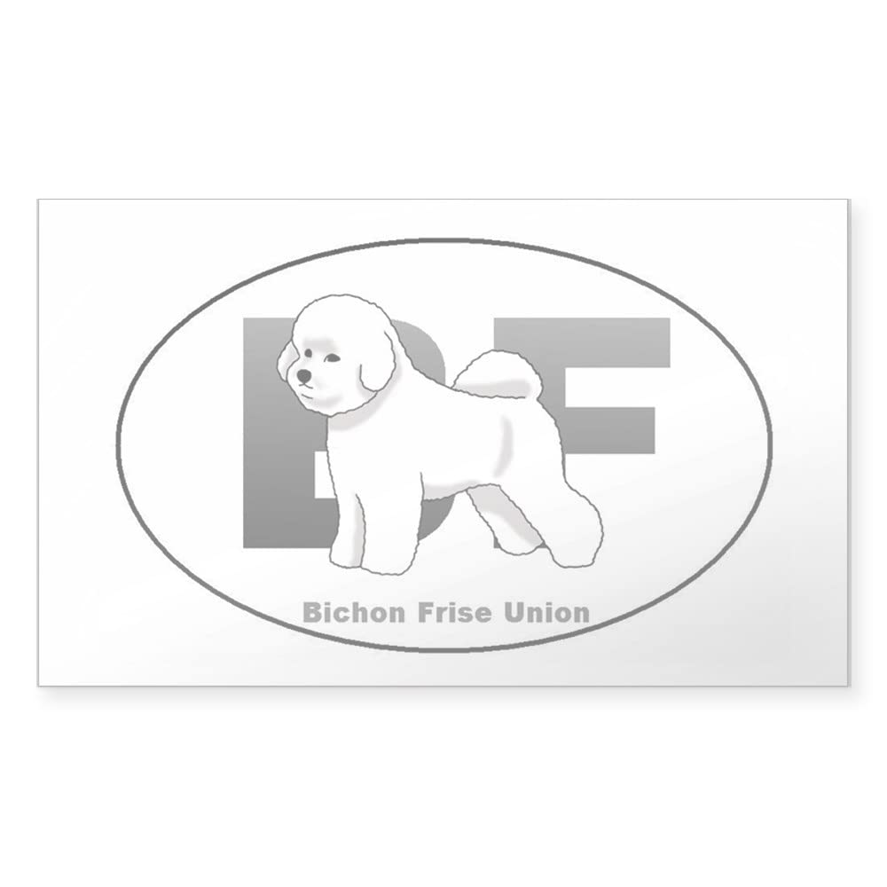 Bichon Frise Rectangle Car Sticker - Waterproof Vinyl Bumper Decal for Cars, Laptops & Windows | Cute Dog Lover Gift for Pet Owners