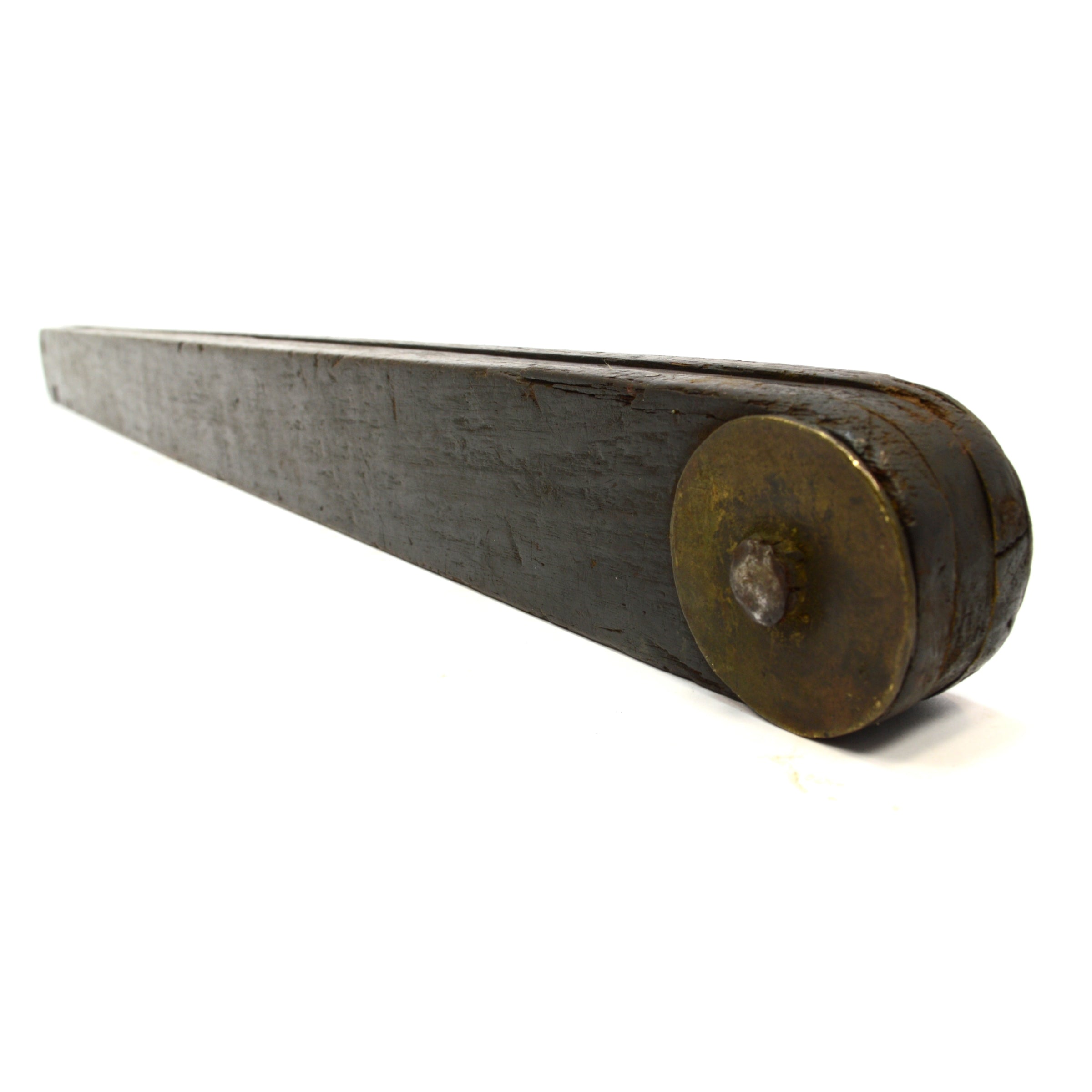 Antique 18th/19th Century Ebony & Brass Shipwright's Bevel - Primitive Shipbuilding Tool for Woodworking, Nautical Decor & Maritime History Enthusiasts