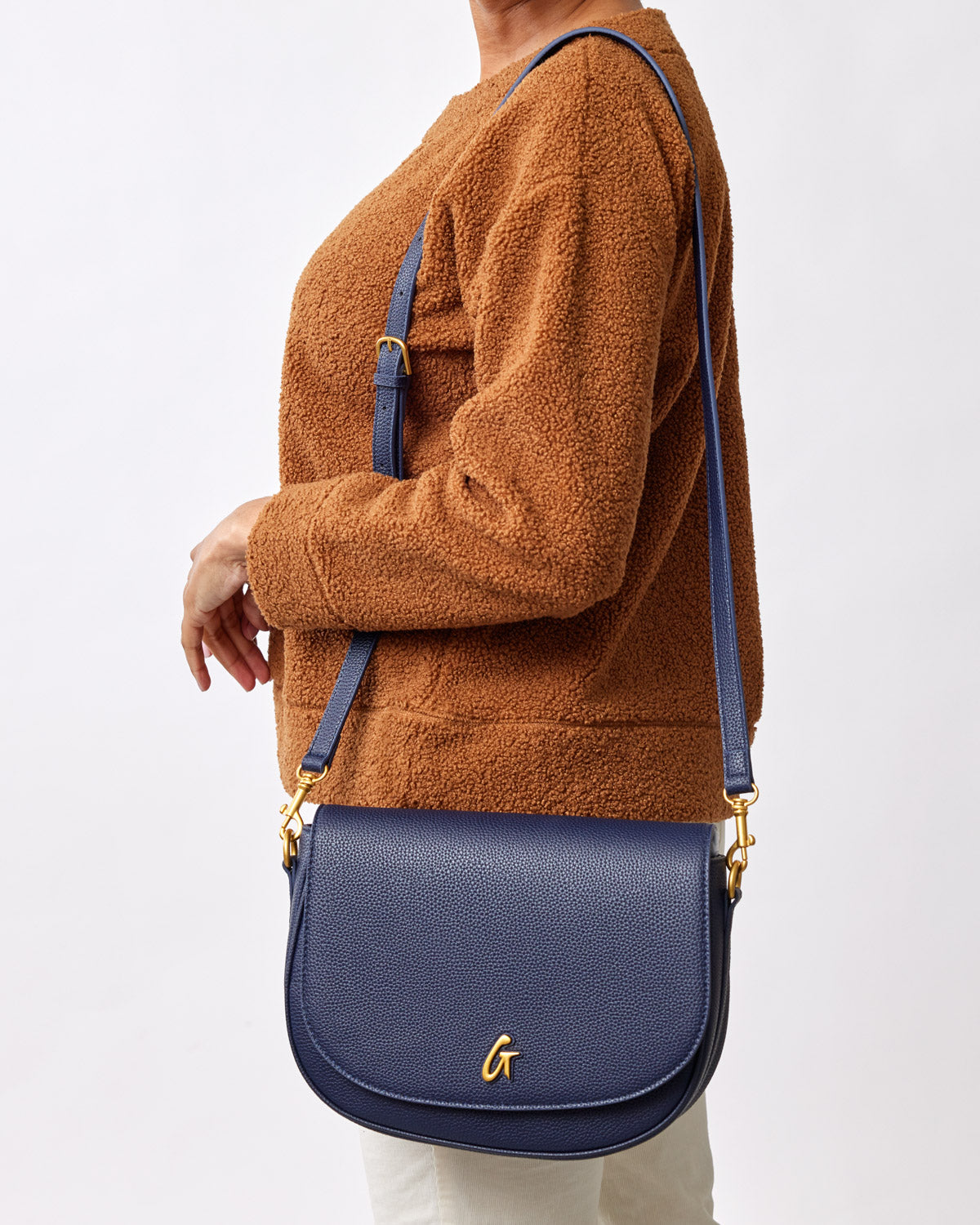 Large Pebble Shoulder Bag in Navy Blue - Stylish & Spacious Women's Crossbody Purse for Work, Travel & Everyday Use