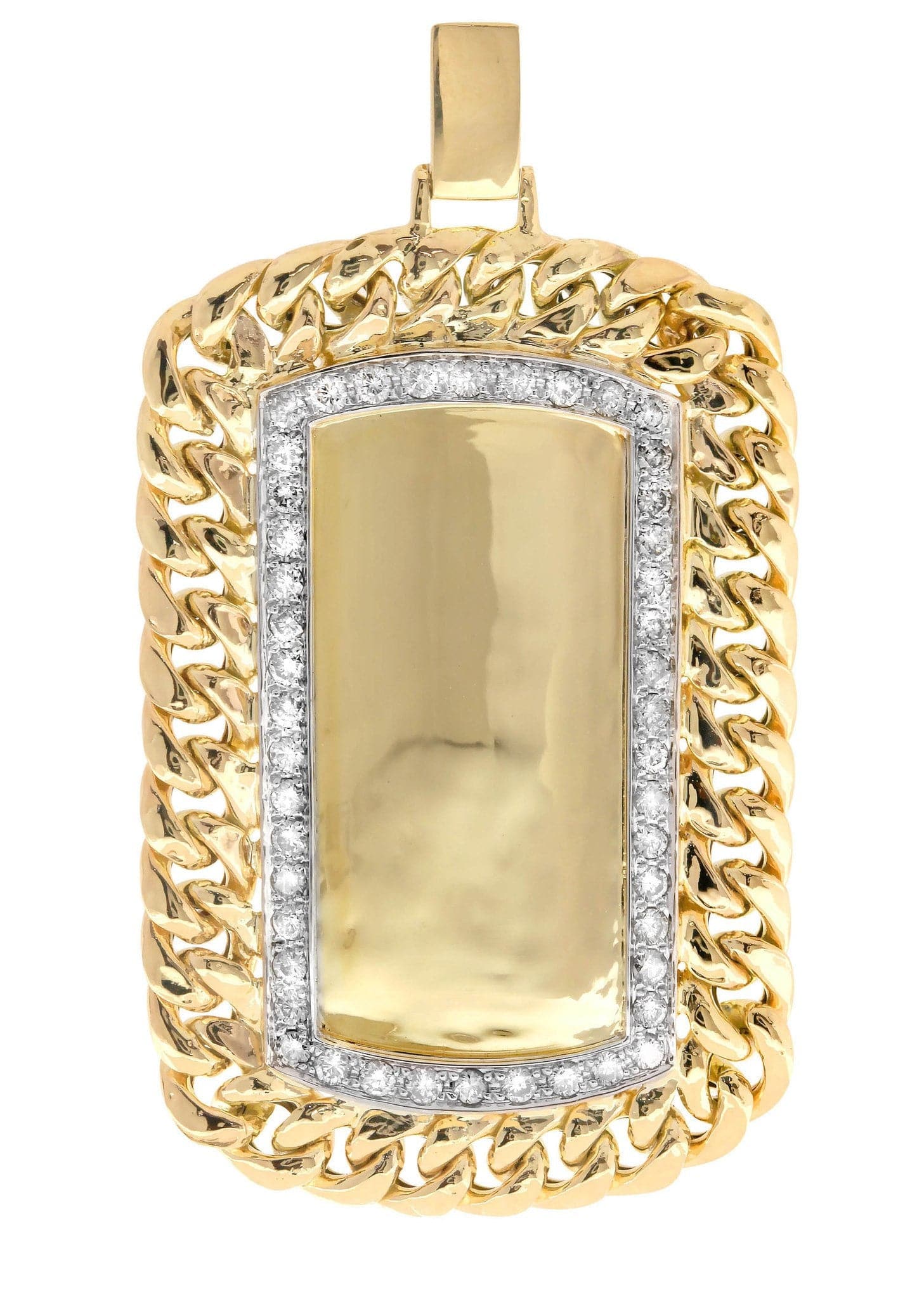 1.68 Carat Diamond Dog Tag Pendant Necklace - 26.54 Grams Solid Gold/Silver | Military Inspired Jewelry for Men & Women | Perfect for Gifts, Memorials & Everyday Wear