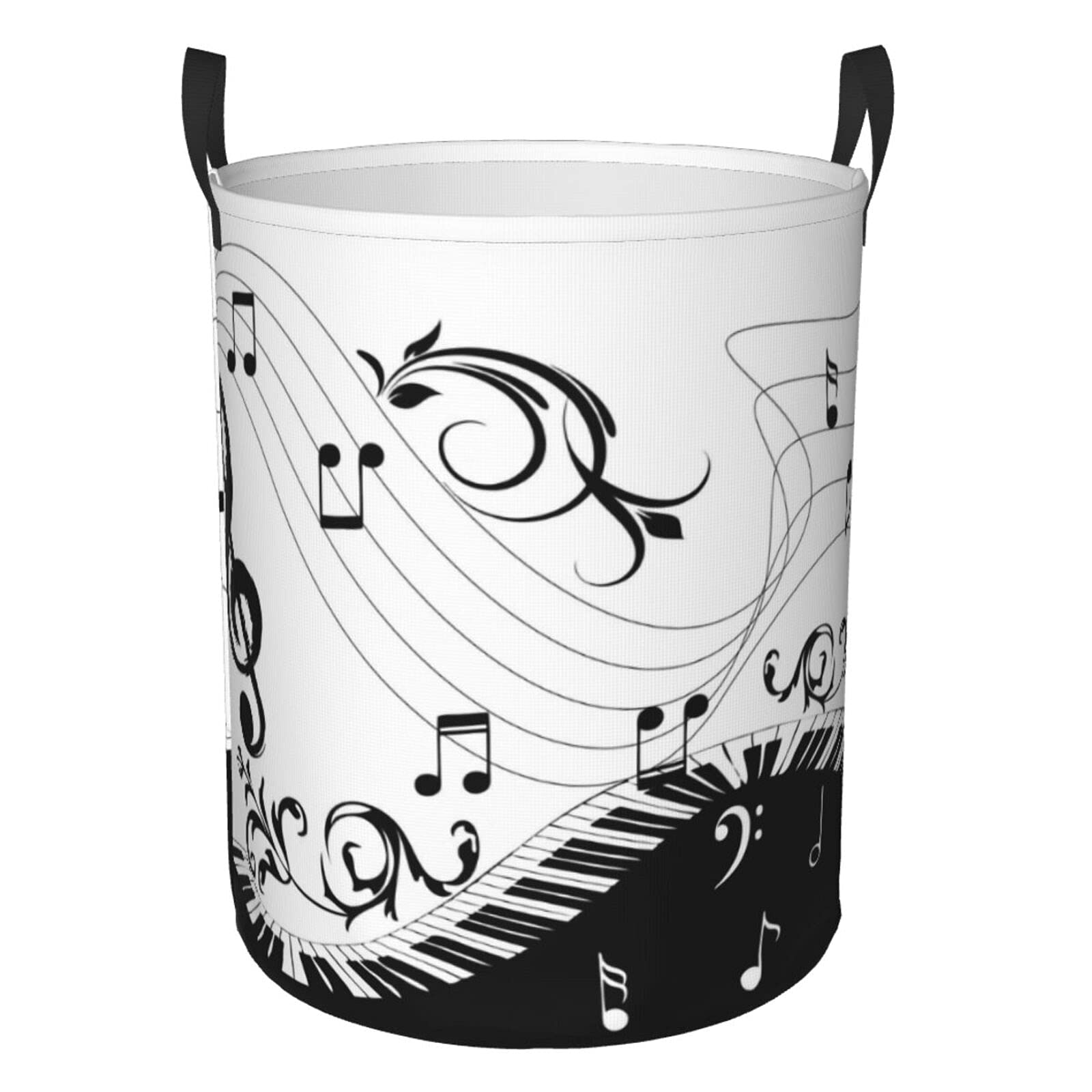 **Foruidea Piano Keyboard Note Laundry Hamper - Collapsible Oxford Fabric Storage Bin for Clothes, Nursery, Home, Office & Dorm - Perfect Gift Basket for Music Lovers & Organizing Essentials**    *(Use Cases: Ideal for storing laundry, toys, or blankets; great for home organization, dorm rooms, or as a unique gift for musicians and music enthusiasts.)*