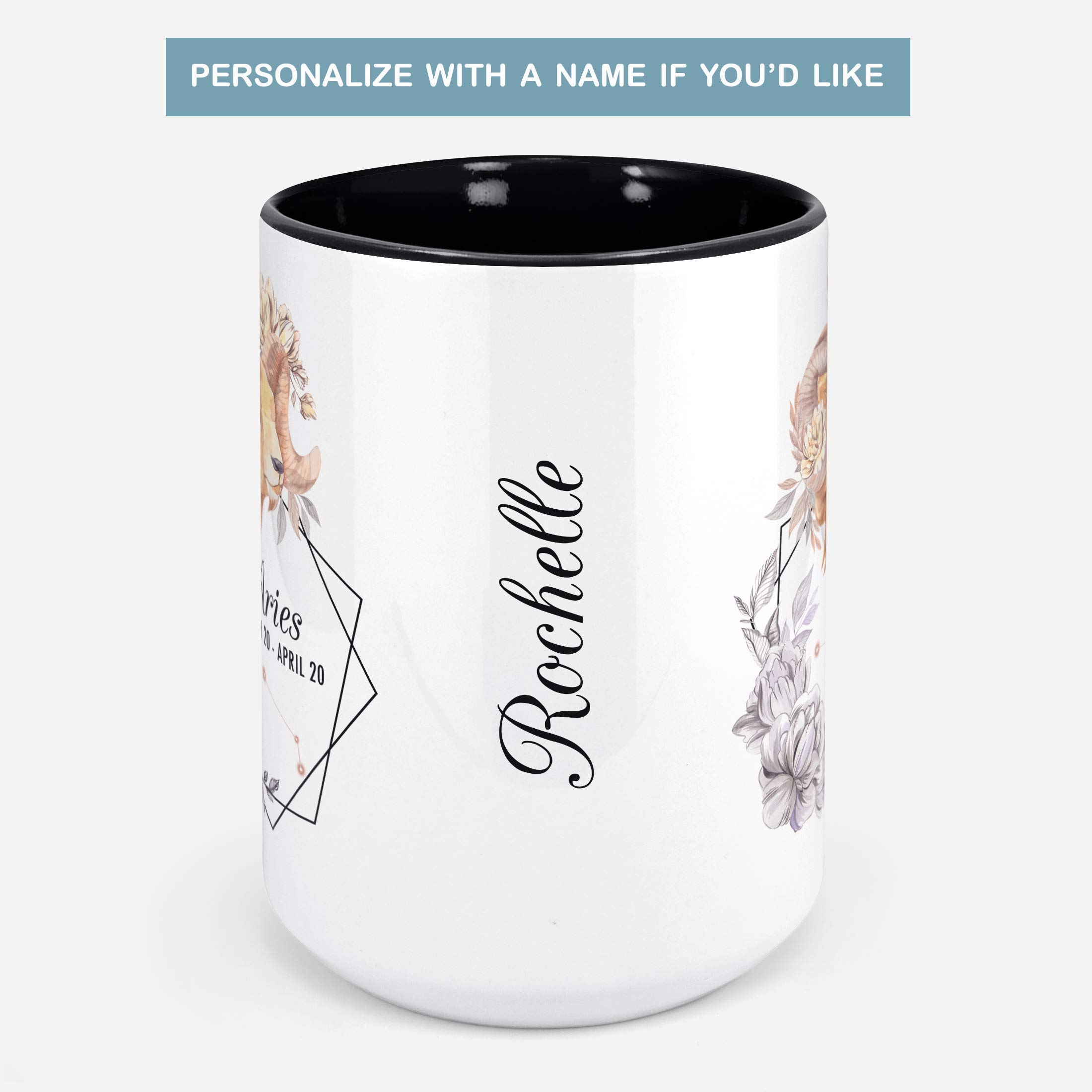 Aries Zodiac Sign Coffee Mug - Beautiful Watercolor Goat Horoscope Ceramic Cup | Microwave & Dishwasher Safe | March April Birthday Gift for Women Men | Perfect for Home Office Tea Coffee Drinking