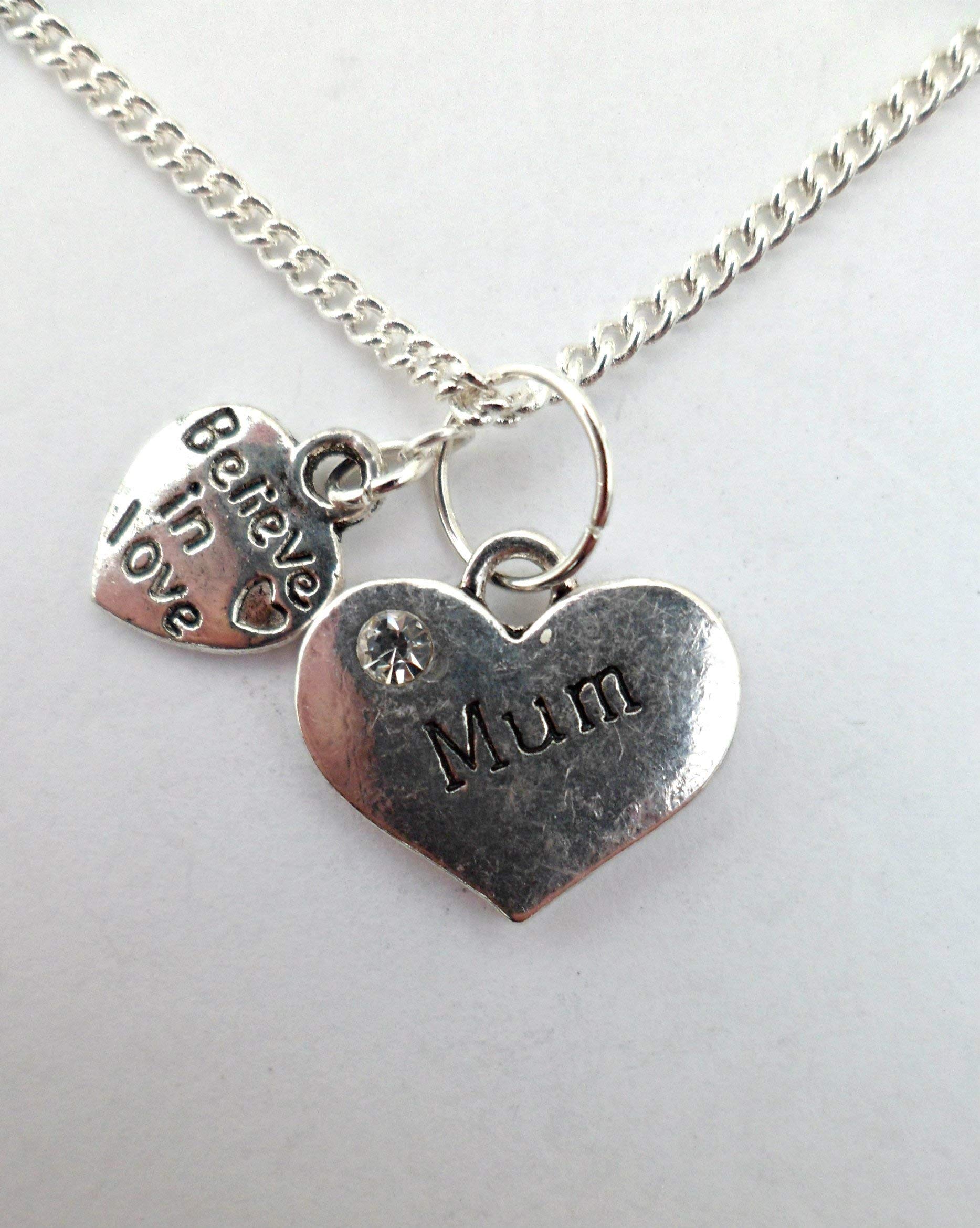 Elegant Silver Plated Necklace with Heart Gem Charm - Perfect Gift for Mom, Birthday, Anniversary & Special Occasions