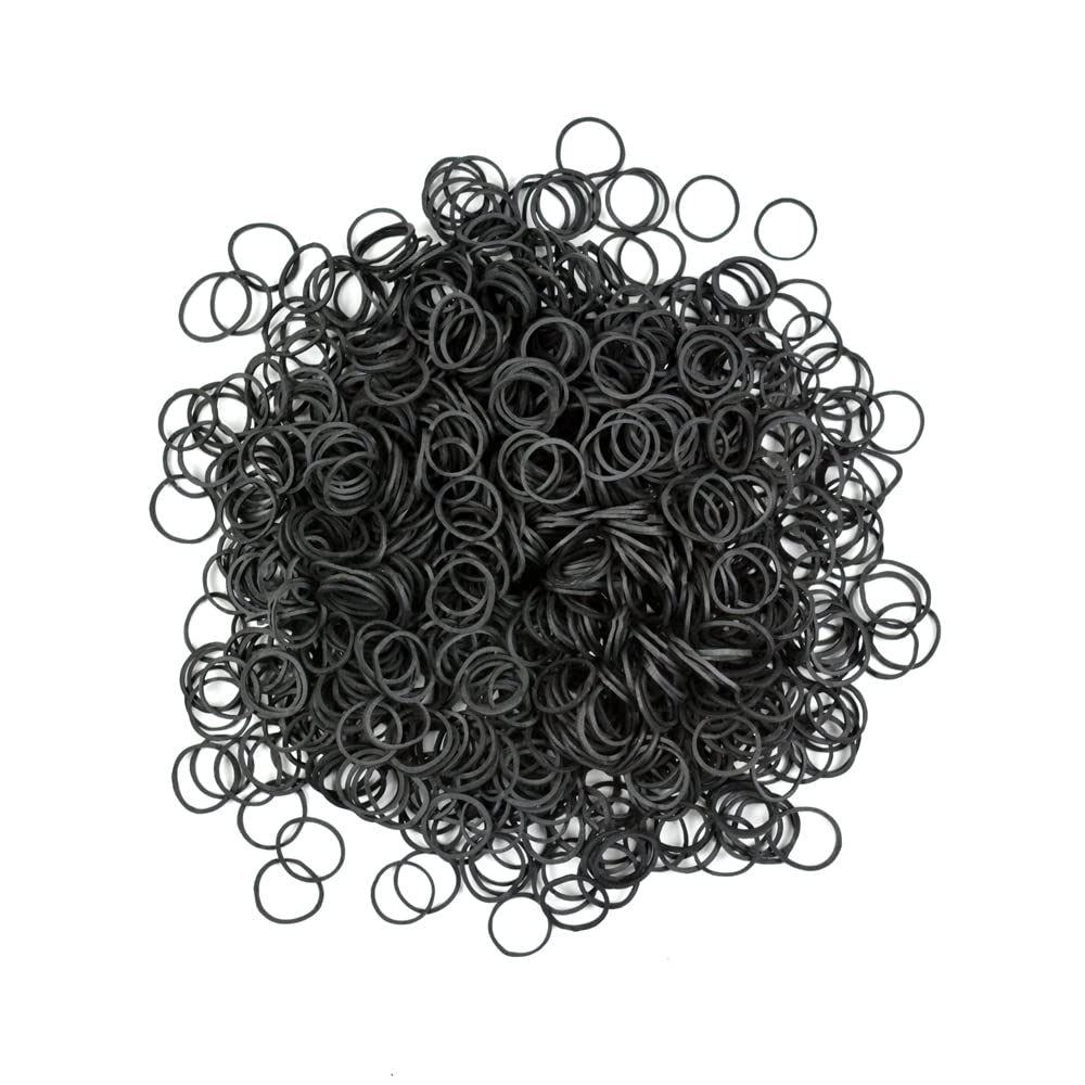 1000 Pcs Mini Rubber Bands for Hair - Soft Elastic Hair Ties for Braiding, Hairstyling & DIY Crafts - Small Black Hair Bands for Women, Girls & Kids - Perfect for Ponytails, Braids & Hair Accessories