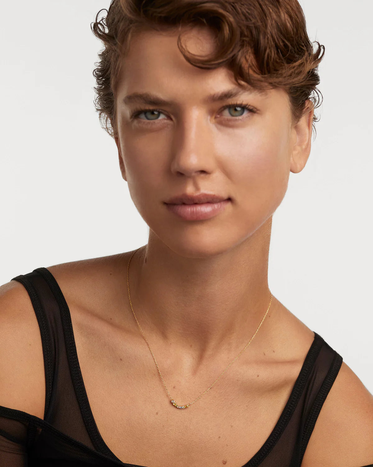 18ct Yellow Gold Vermeil Rainbow Necklace for Women - Elegant Dainty Layering Jewelry Gift for Birthday, Anniversary & Valentine's Day | Perfect for Everyday Wear, Parties & Special Occasions