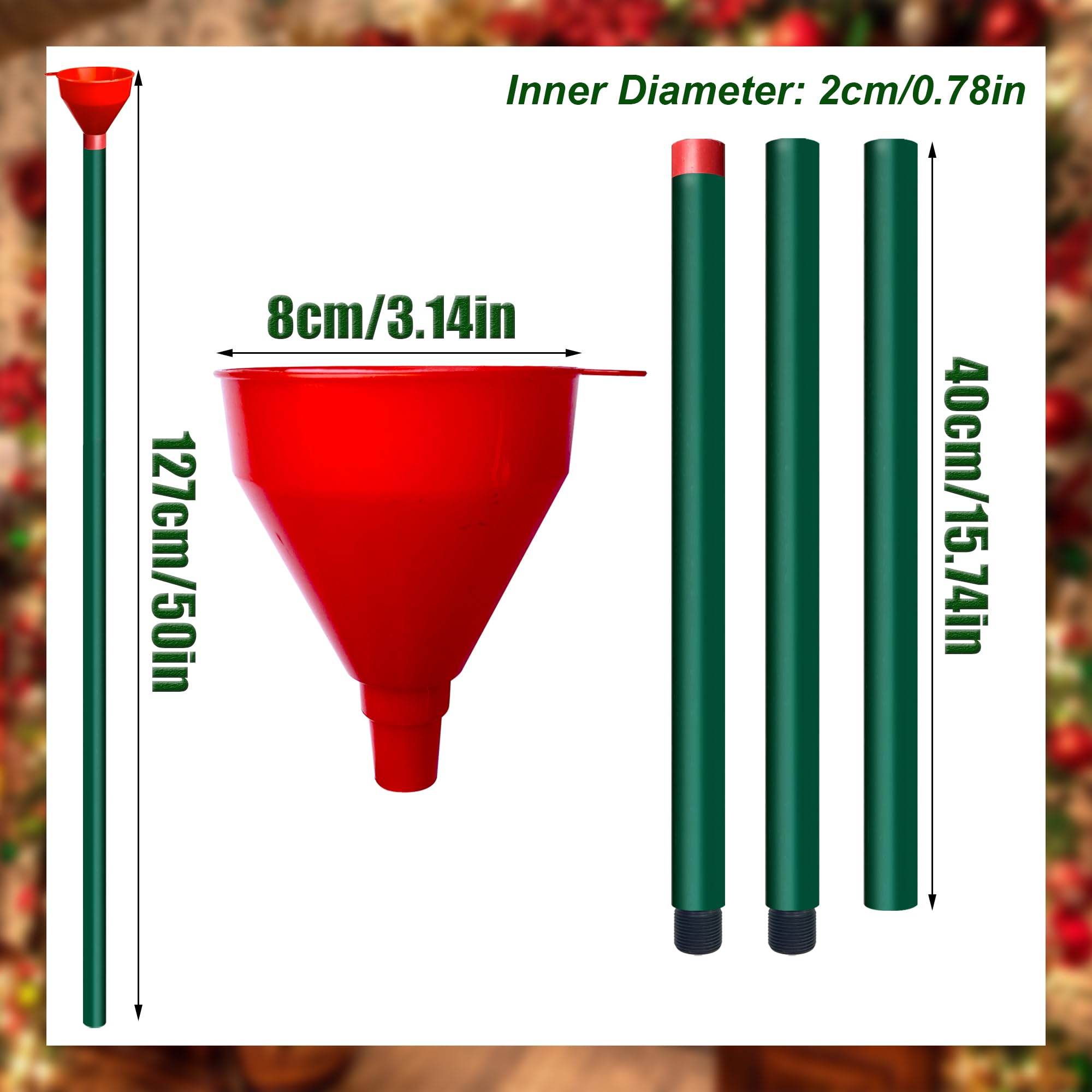 Christmas Tree Watering Funnel - Extra Long Tree Watering Spout System for Large Indoor & Outdoor Plants | Perfect for Xmas Trees, Potted Plants & Holiday Decorations (1 Pack)