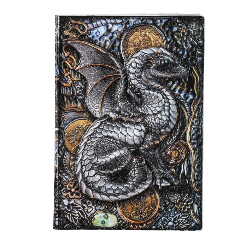 Vintage Embossed PU Leather A5 Notebook - Hardcover Notepad with Ribbon Marker & Eye-Caring Dowling Paper - 5x8
