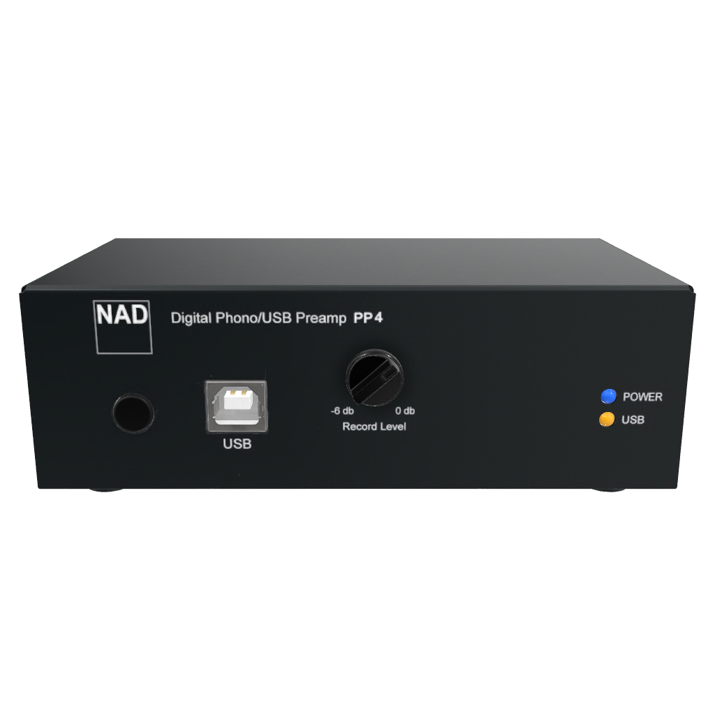 NAD PP4 Digital Phono USB Preamplifier - High-Fidelity Vinyl Record Player Preamp with USB Output for Turntables - Perfect for Home Audio & Digitizing Vinyl Collections