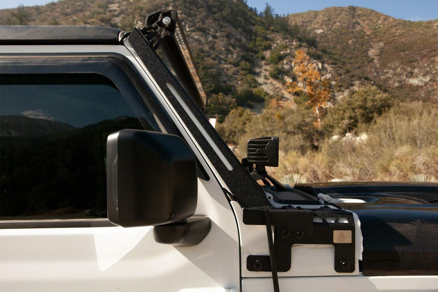 NIXON OFFROAD A-Pillar LED Light Bar Mounting Brackets for 2018-2020 Jeep Wrangler JL/JLU - Includes 2 LED Lights - Heavy Duty Off-Road Light Bar Accessories - Perfect for Night Driving, Trail Adventures & Off-Roading