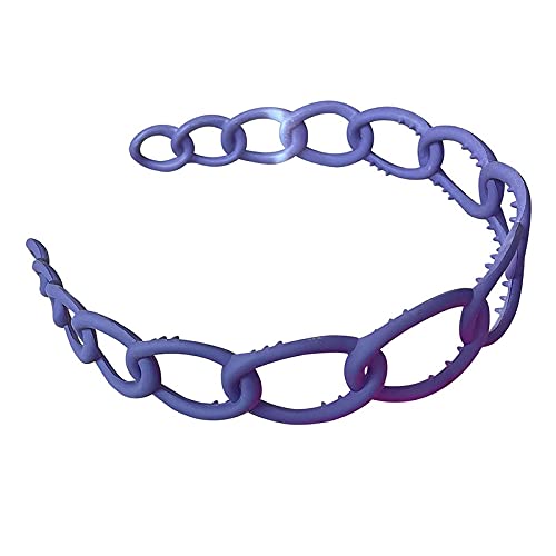 Belicia 6 Pack Fashion Plastic Headbands with Teeth for Women & Girls - Non-Slip Wide Chain Hair Headbands with Matte Finish - Perfect for Work, School, and Everyday Styling
