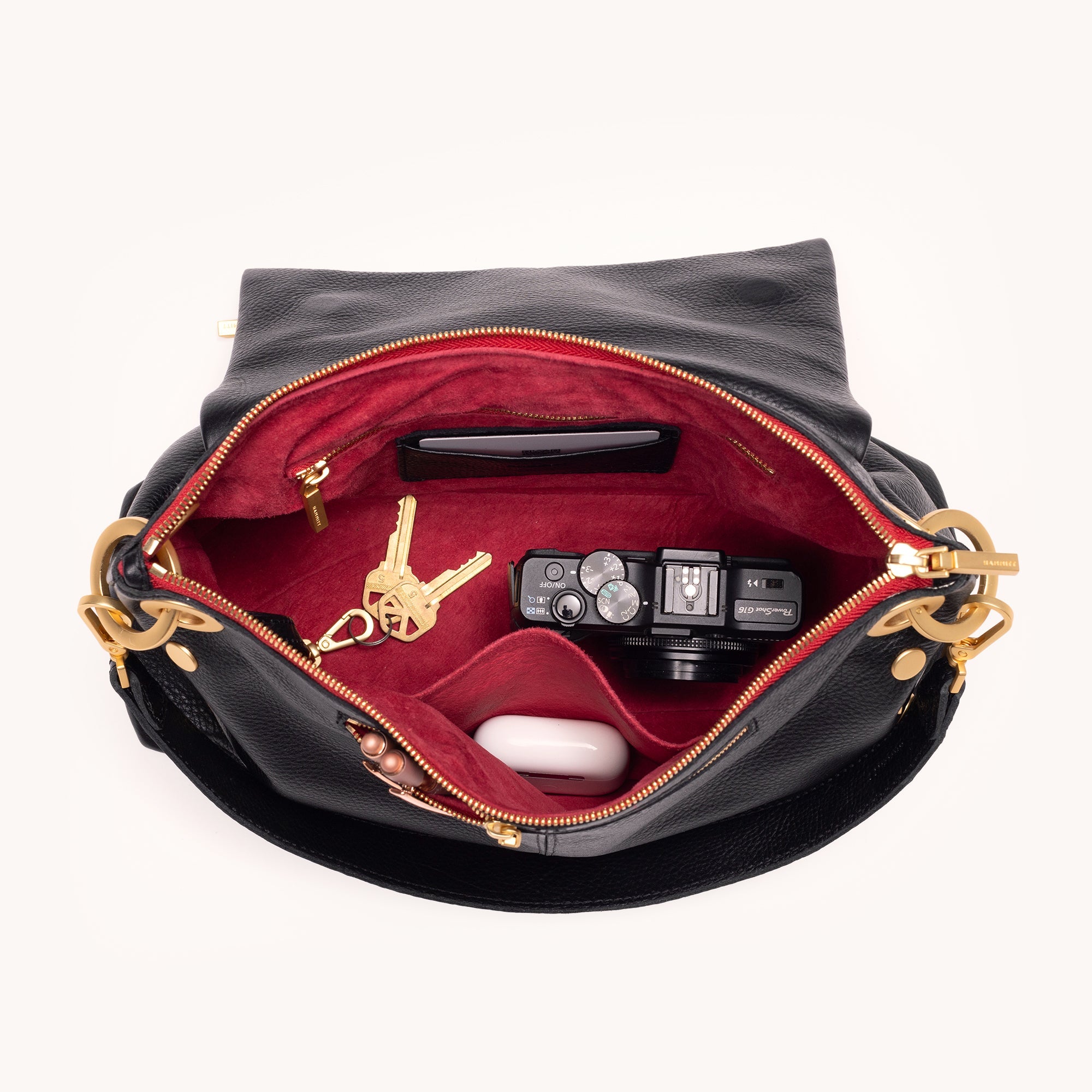 VIP Grand Leather Wallet with Black/Brushed Gold Red Zip - Stylish & Durable RFID Blocking Bifold Wallet for Men, Perfect for Business, Travel & Everyday Use