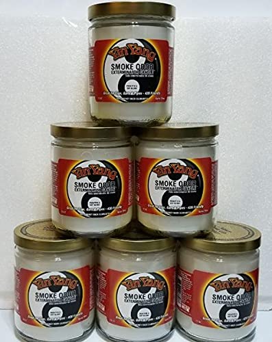 Yin Yang Smoke Odor Eliminator Candles - Set of 6 (13oz Each) | Natural Air Freshener for Home, Office & Car | Long-Lasting Scent for Smoke Removal & Relaxation
