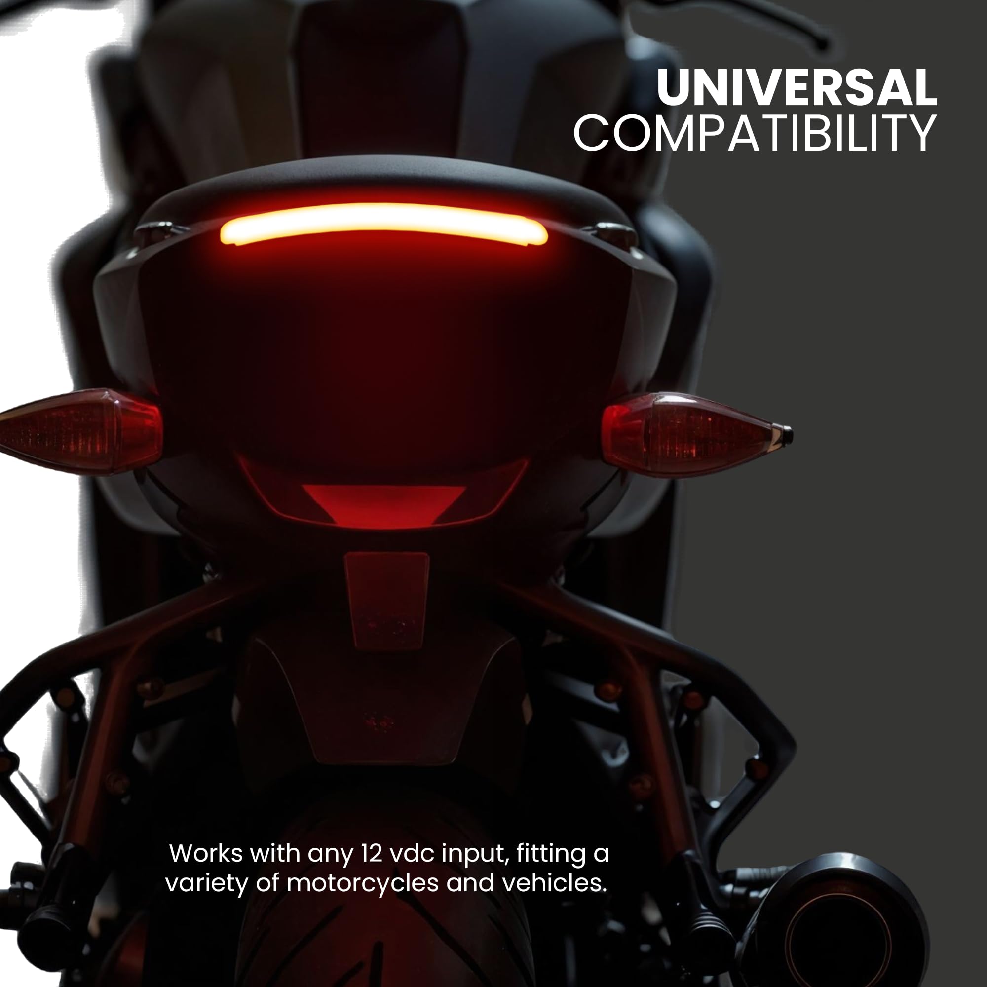 Radiantz Motorcycle LED Light Strip - Flexible Red LED Strips for Brake, Turn & Running Lights - Durable Waterproof Design - Easy Installation (4.5 Inches) - Perfect for Night Riding & Motorcycle Customization