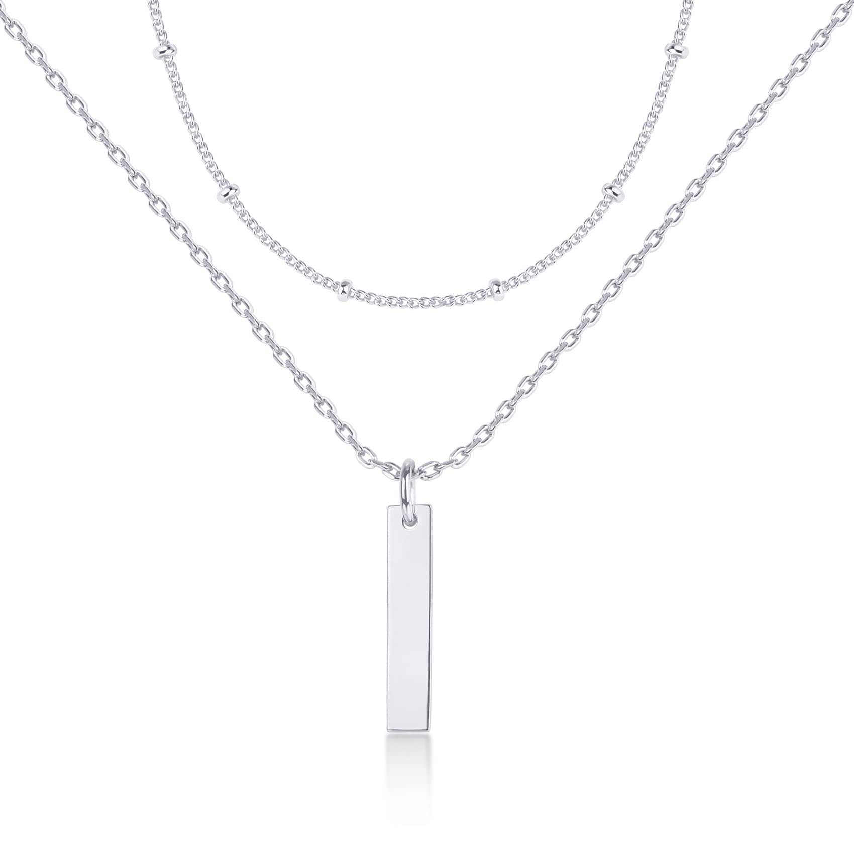 PAVOI 14K Gold Plated Layering Necklace Set for Women - Minimalist Bar, Disc, Dog Tag & Horizontal Bar Pendant Necklaces | Elegant Everyday Jewelry for Work, Dating & Special Occasions