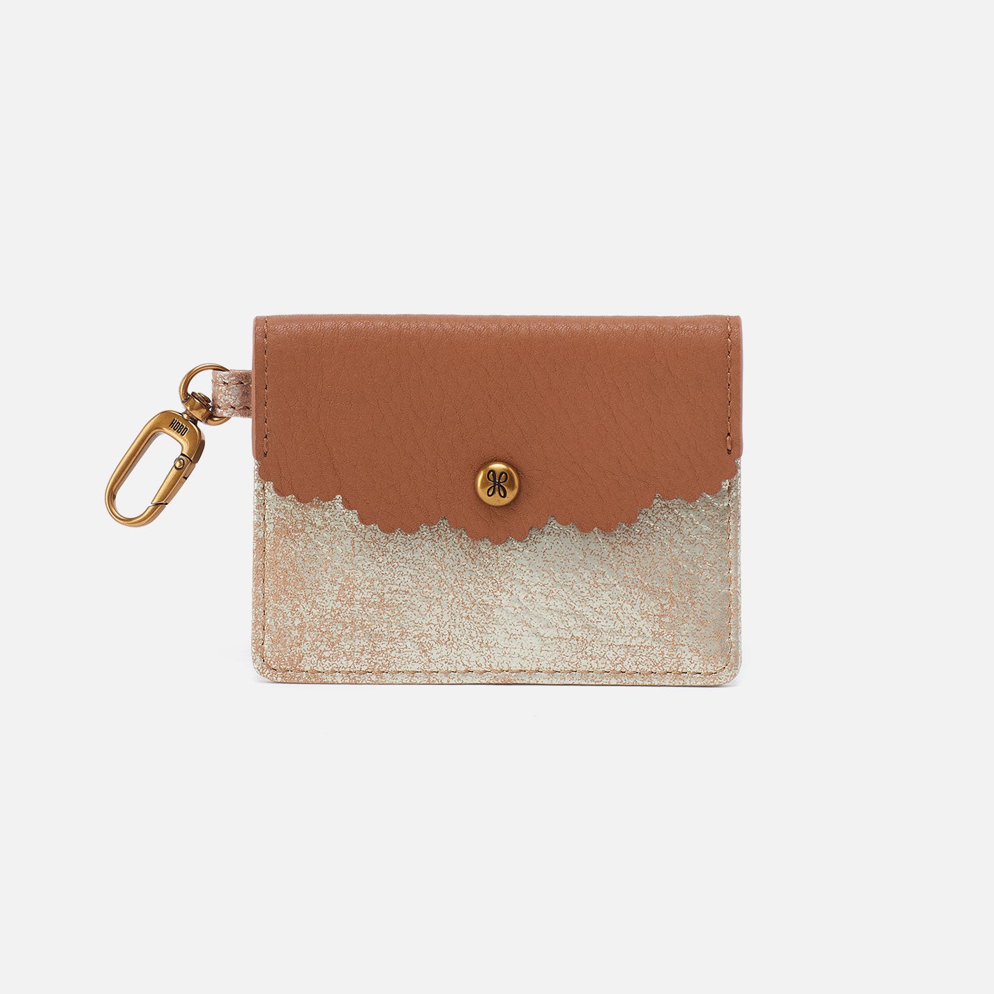 Premium Metallic Leather Tabby Flap Card Holder Wallet - Saddle Stardust Color for Women | Perfect for Everyday Use, Travel & Business Cards