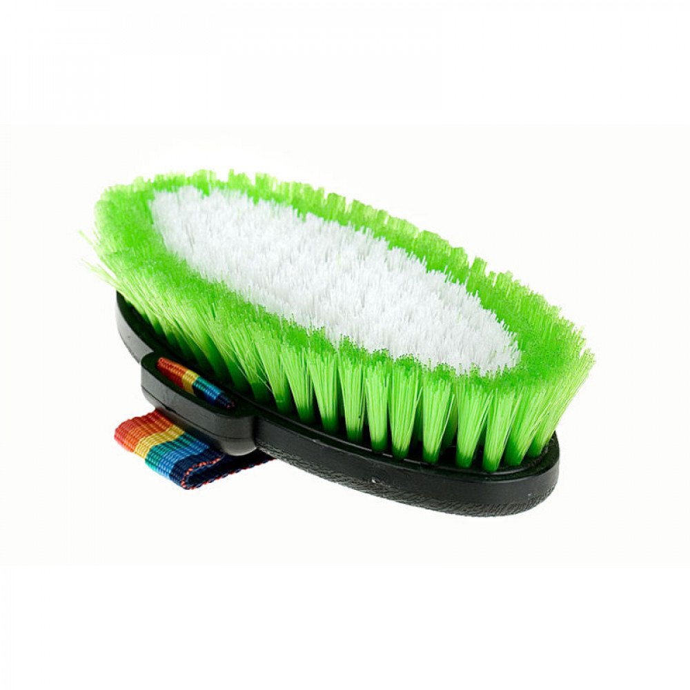 HORZE Large Basic Body Brush for Horses - Soft Bristles, Comfortable Grip - Green - One Size - Perfect for Grooming, Cleaning & Massaging Your Horse