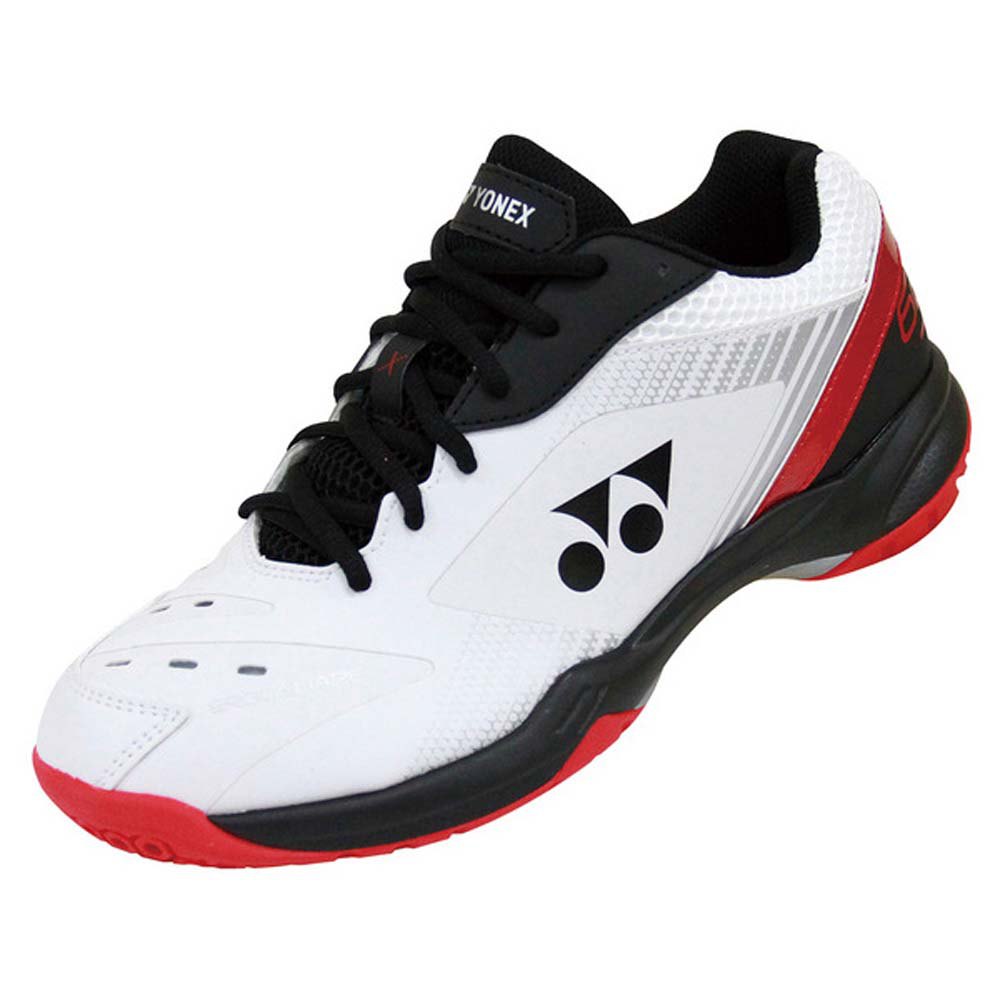 Yonex Power Cushion 65 X3 Badminton Shoes for Men & Women - White/Red - Lightweight Court Shoes with Cushioning Technology for Badminton, Tennis & Indoor Sports