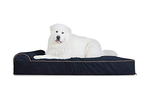Goliath Chaise - Faux Fur & Velvet (Dk Blue)