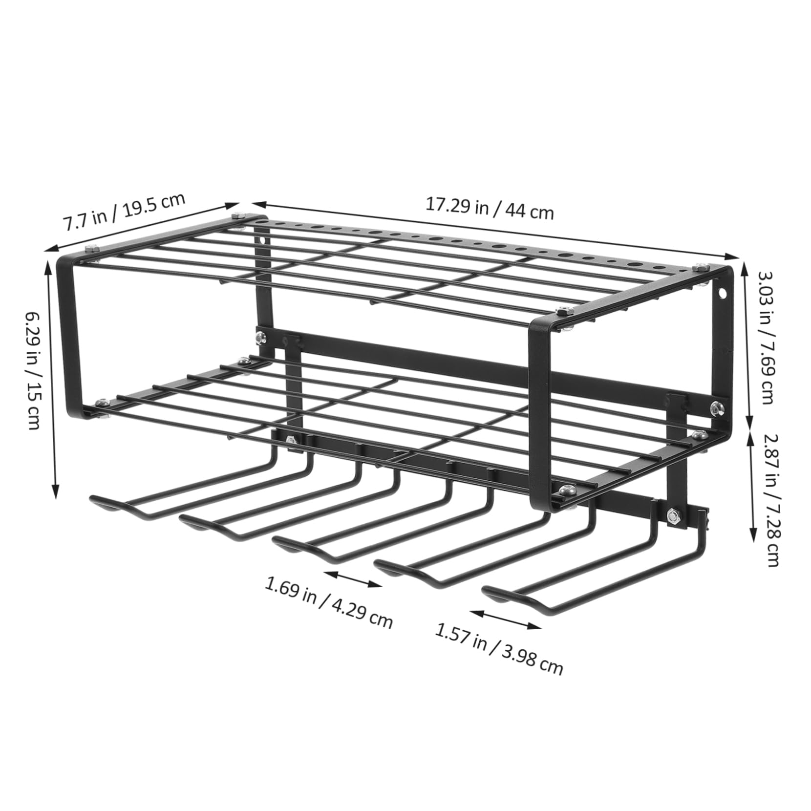 Heavy Duty Metal Drill Organizer Wall Mount - Power Tool Storage Shelf for Garage & Workshop | Durable Garage Tool Organizer for Drills, Screwdrivers & Accessories