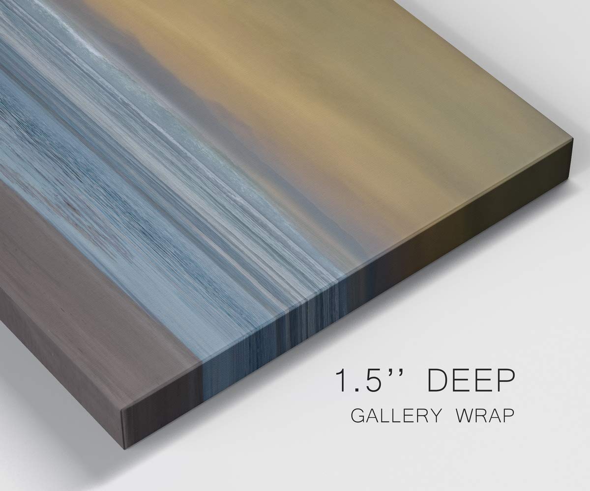 Modern Ocean Sunset Canvas Wall Art - Blue Beach Landscape Print for Living Room, Bedroom, Bathroom & Office Decor - Ready to Hang 20x40 Inches - Perfect for Coastal, Nautical & Boho Home Styling