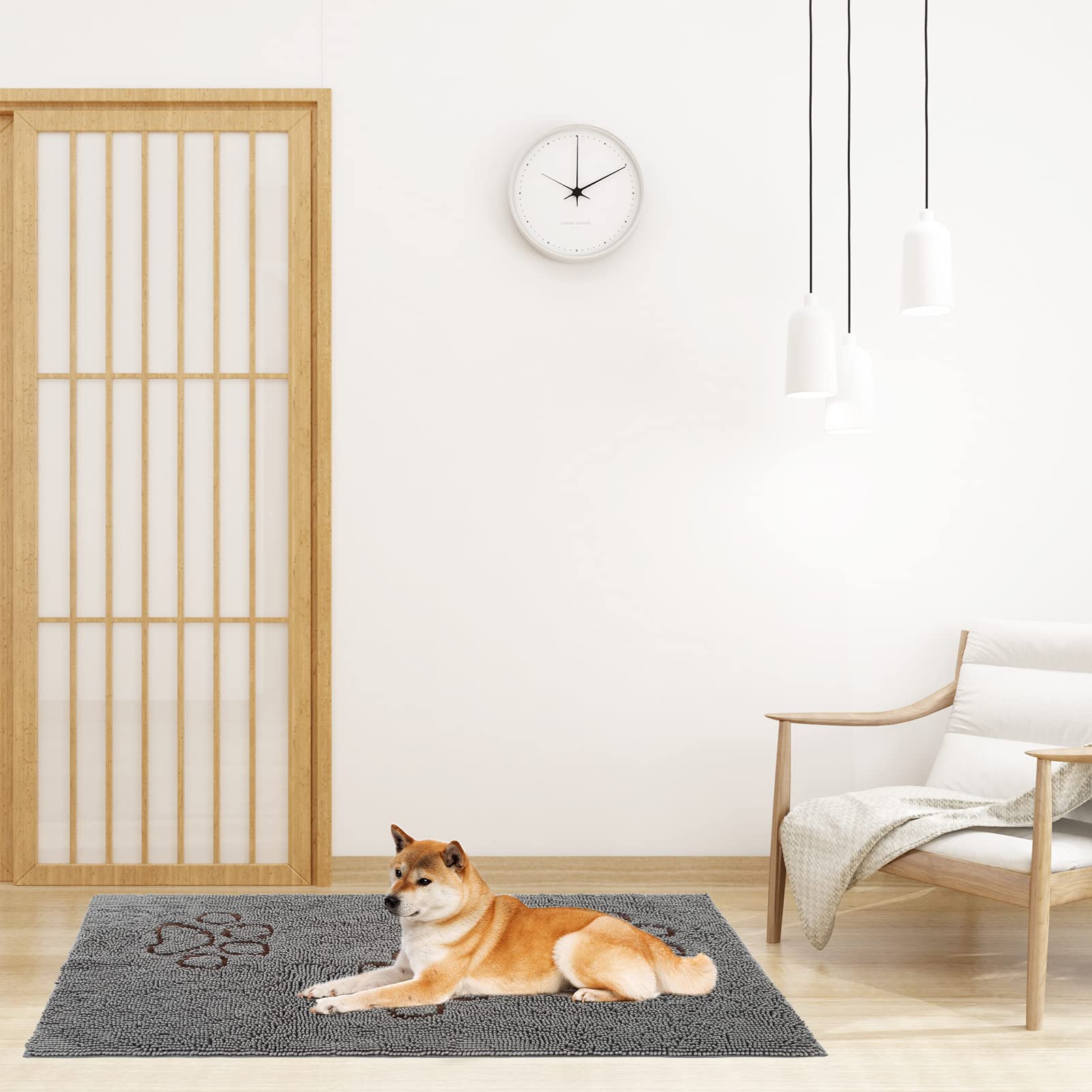 PUPTECK Super Absorbent Microfiber Dog Doormat - 60x30 Inch Non-Slip Entry Mat for Dirty Paws | Perfect for Muddy & Wet Pets at Home Entrance