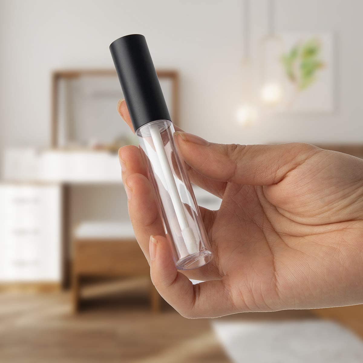 5ml Premium Plastic Unbreakable Travel Empty Lip Gloss Bottles - Refillable Clear Cosmetic Containers for Lip Care & Essential Oils (Pack of 5) | Perfect for DIY Beauty, Travel Toiletries & Makeup Organization