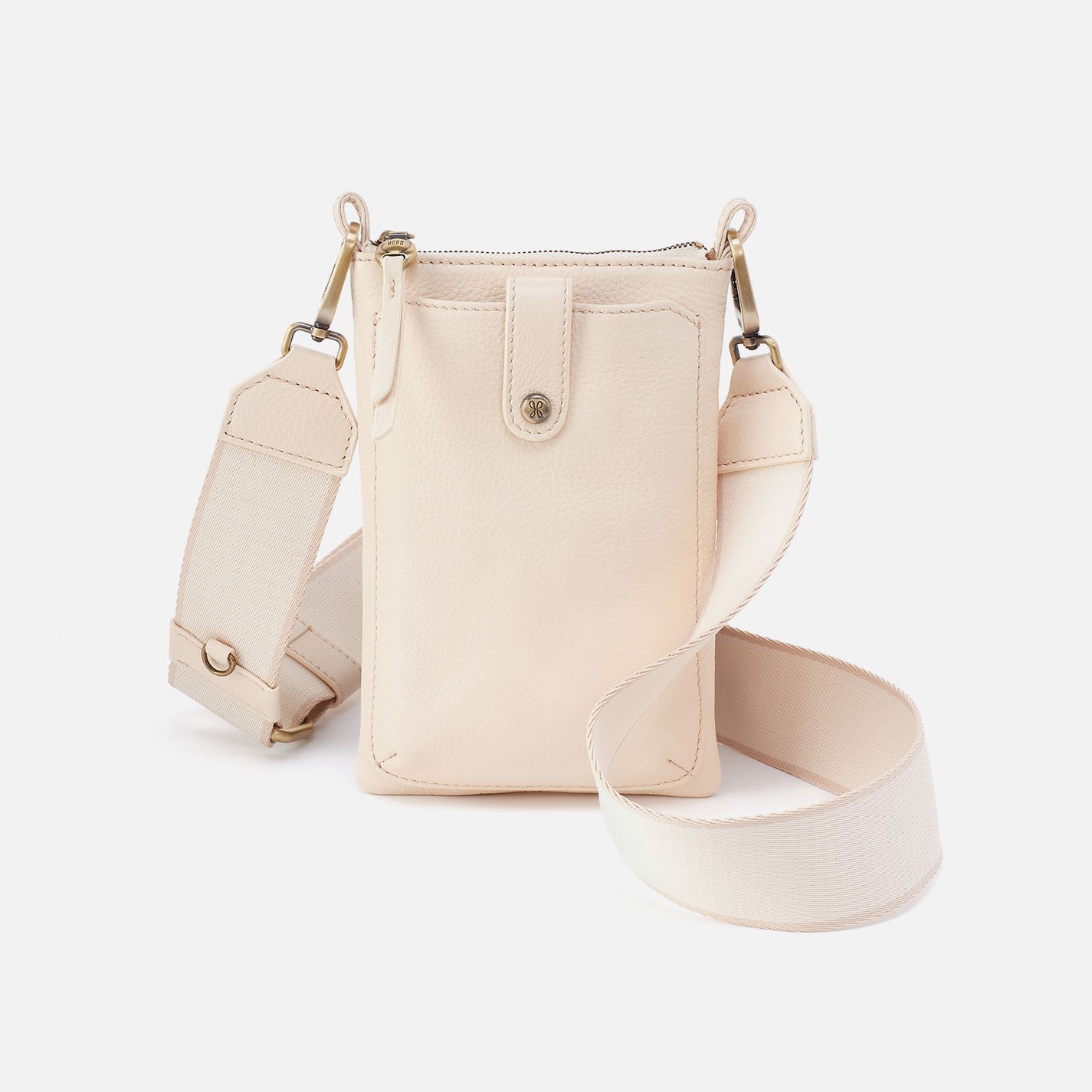 Pebbled Leather Crossbody Phone Bag for Women - Stylish Cream Shoulder Purse - Perfect for Travel, Shopping, and Everyday Use
