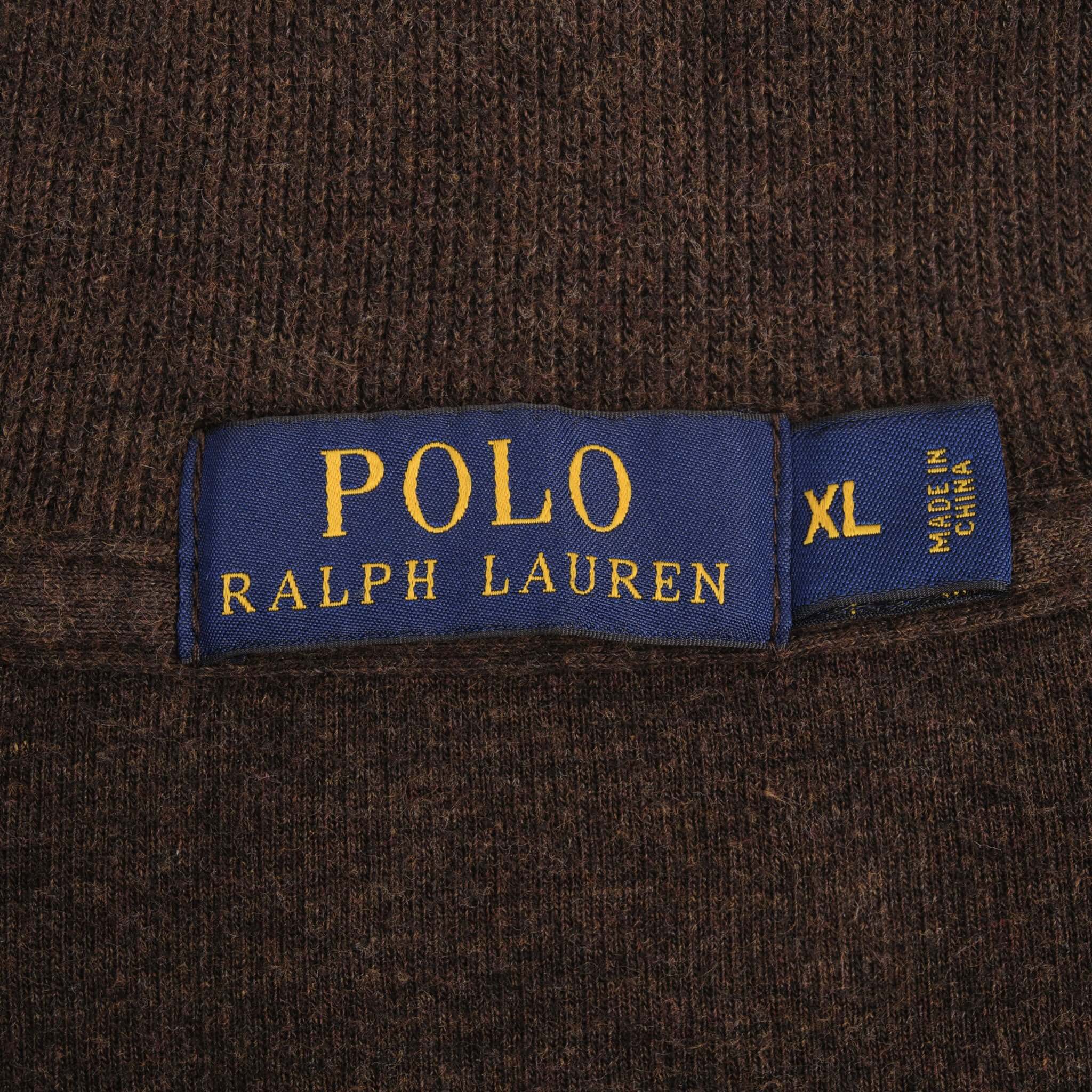 Polo Ralph Lauren Brown Quarter Zip Sweater for Men - Size XL | Casual & Comfortable Pullover for Fall & Winter Outfits