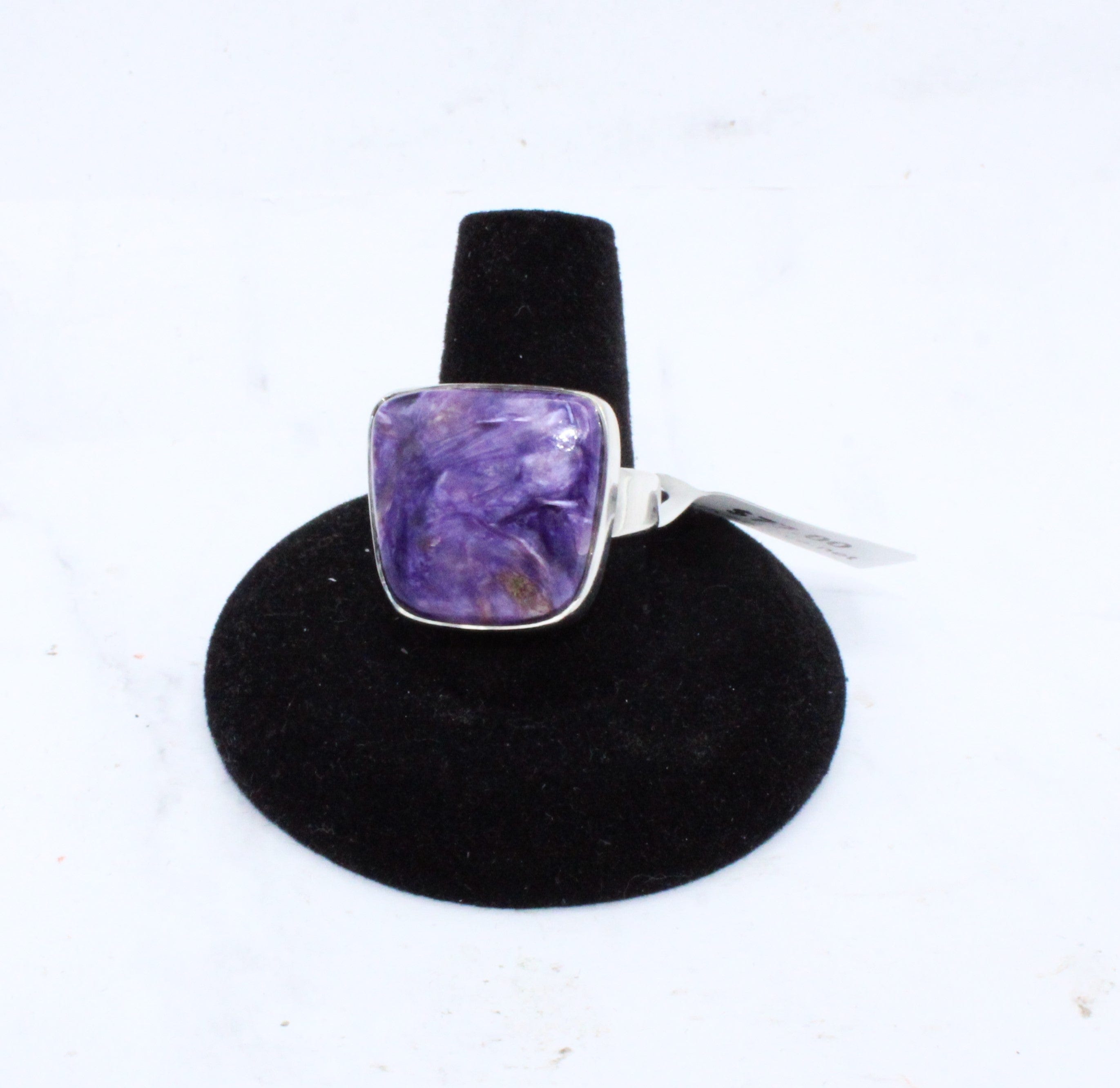 Charoite Ring Size 8.5 - Genuine Purple Gemstone Silver Jewelry for Women - Perfect for Spiritual Healing, Meditation & Elegant Occasions