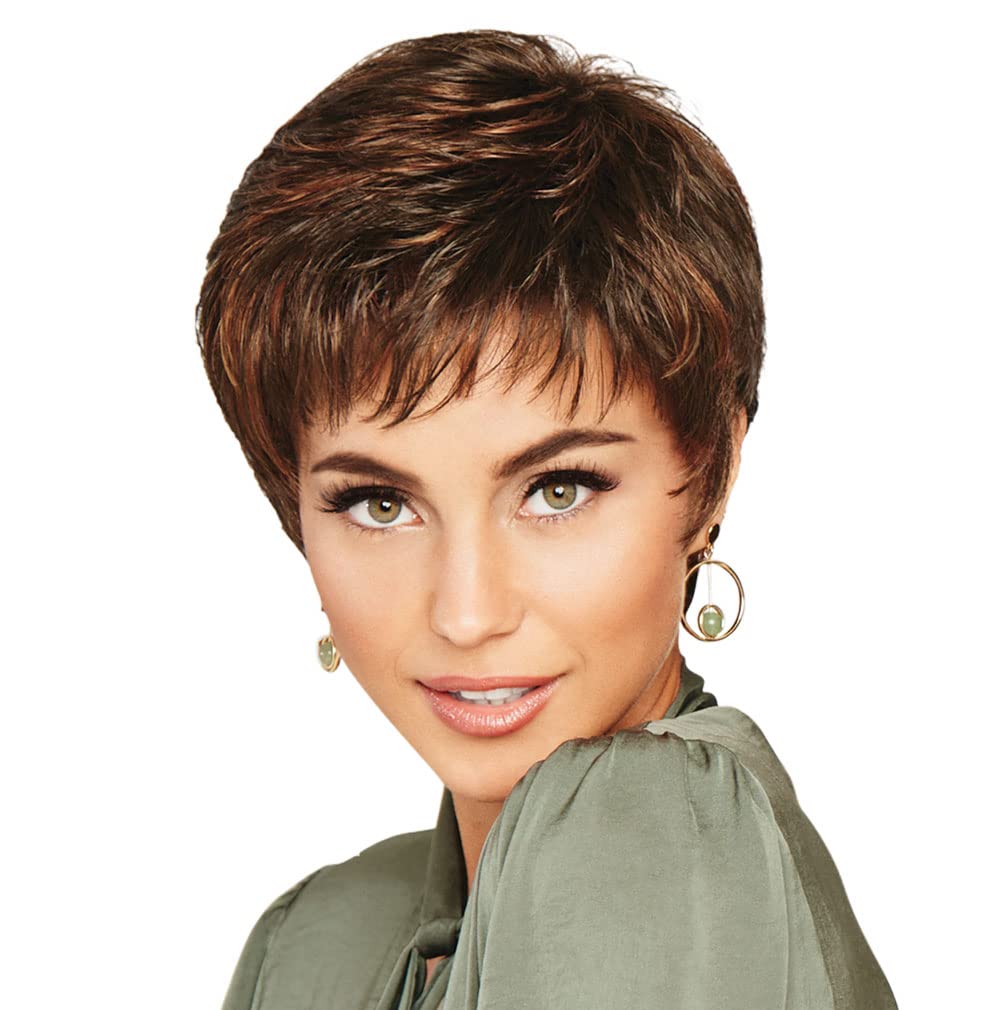 Raquel Welch Winner Petite Cap Boy Cut Wigs - R13F25 Praline Foil | Short Synthetic Hairpiece for Women | Perfect for Cosplay, Daily Wear & Costume Parties