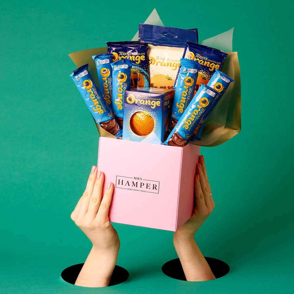 Luxury Chocolate Orange Bouquet - Elegant Baby Shower Gift Basket with Roses | Perfect for Newborn Celebrations & Special Occasions