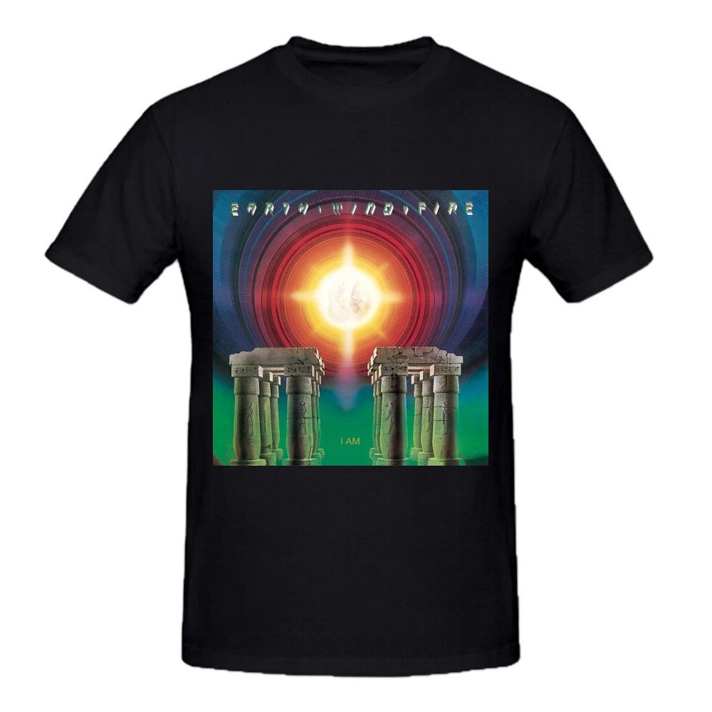 Earth Wind & Fire I Am Men's Funny Graphic T-Shirt - Black Crew Neck Tee for Concerts, Parties & Casual Wear