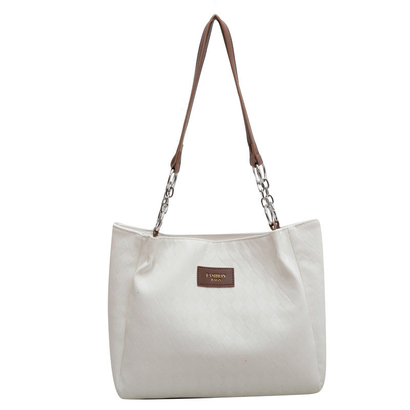 Stylish Rhombus Pattern Tote Bag with Chain Strap for Women - Perfect for Shopping, Work & Everyday Use