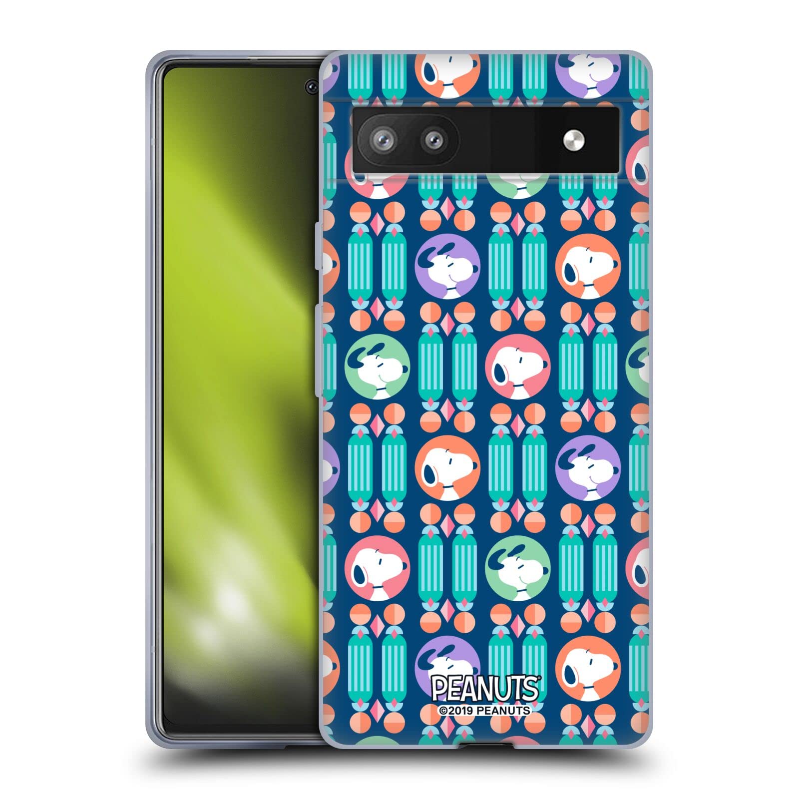 Peanuts Snoopy Gel Case for Google Pixel 6a - Blue Pattern for Daily Use