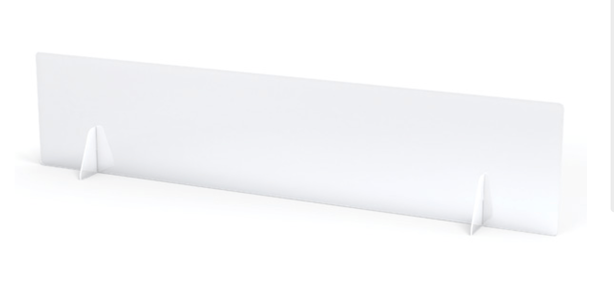 Clear Table Divider Shields - 2 Station Set with 4 Adjustable Sizes for Office, Restaurant & Classroom Social Distancing