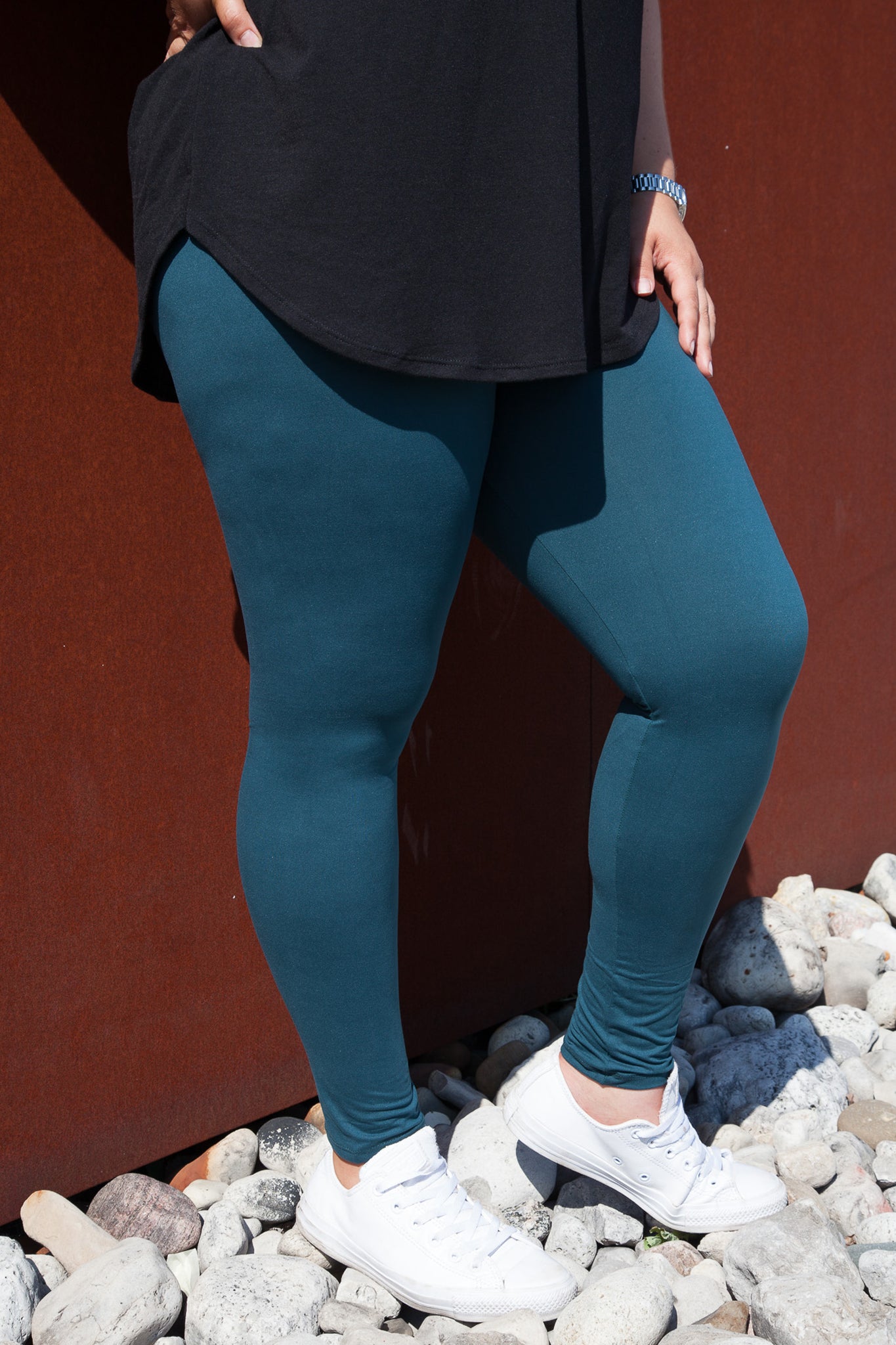 Extra Wide 5 Inch Large Yoga Band in Forest Teal - Perfect for Yoga, Pilates & Stretching Exercises