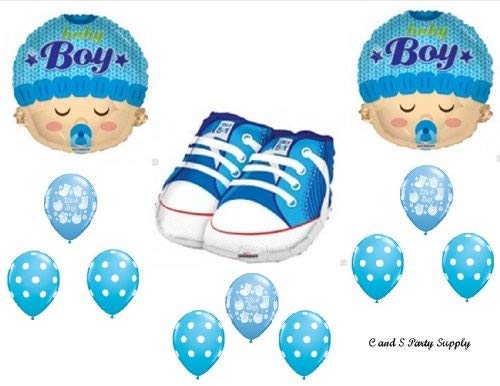 IT'S A BOY Baby Shower Sneaker Balloon Decorations - Gender Reveal Party Supplies for Newborn Celebrations, Nursery Decor & First Birthday