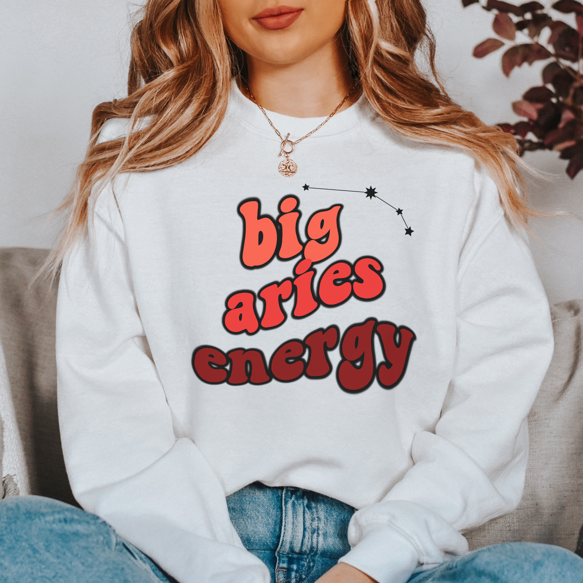 Aries Sweatshirt - Big Aries Energy Hoodie for Women & Men | Perfect Gift for Aries Birthday & Astrology Lovers | Cozy Zodiac Apparel for Casual Wear & Horoscope Enthusiasts