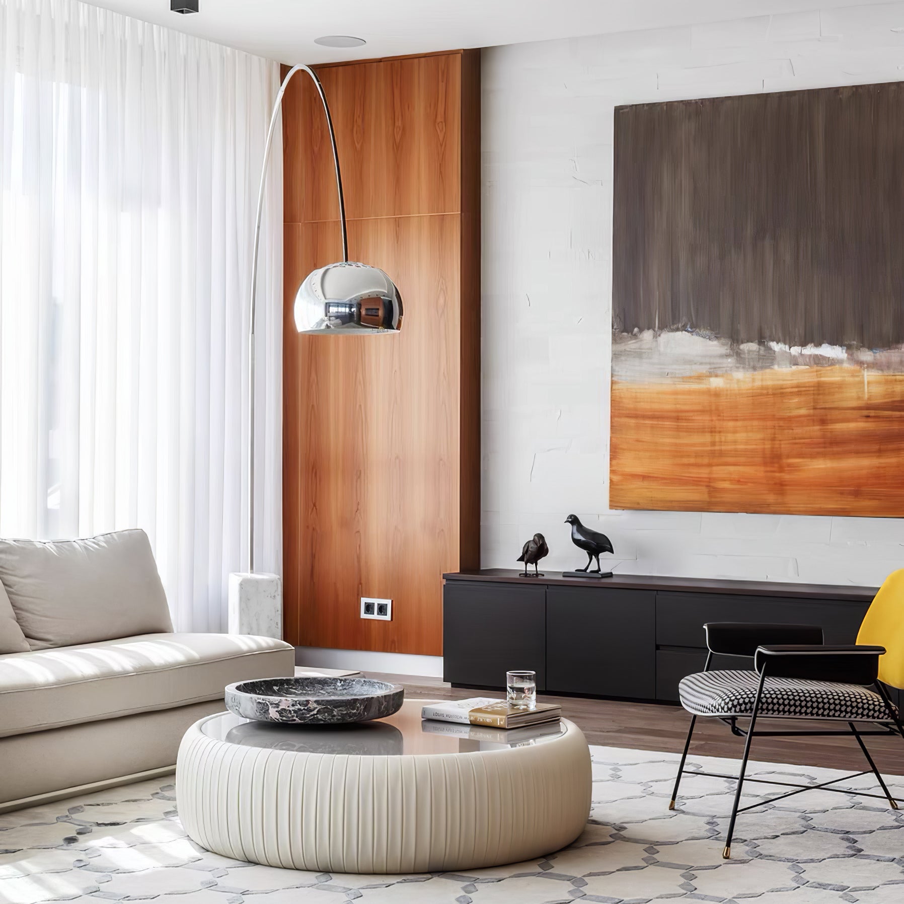 Arcadia Luxe Modern Floor Lamp - Adjustable Brightness LED Standing Light for Living Room, Bedroom & Office - Perfect for Reading, Relaxing & Decorating