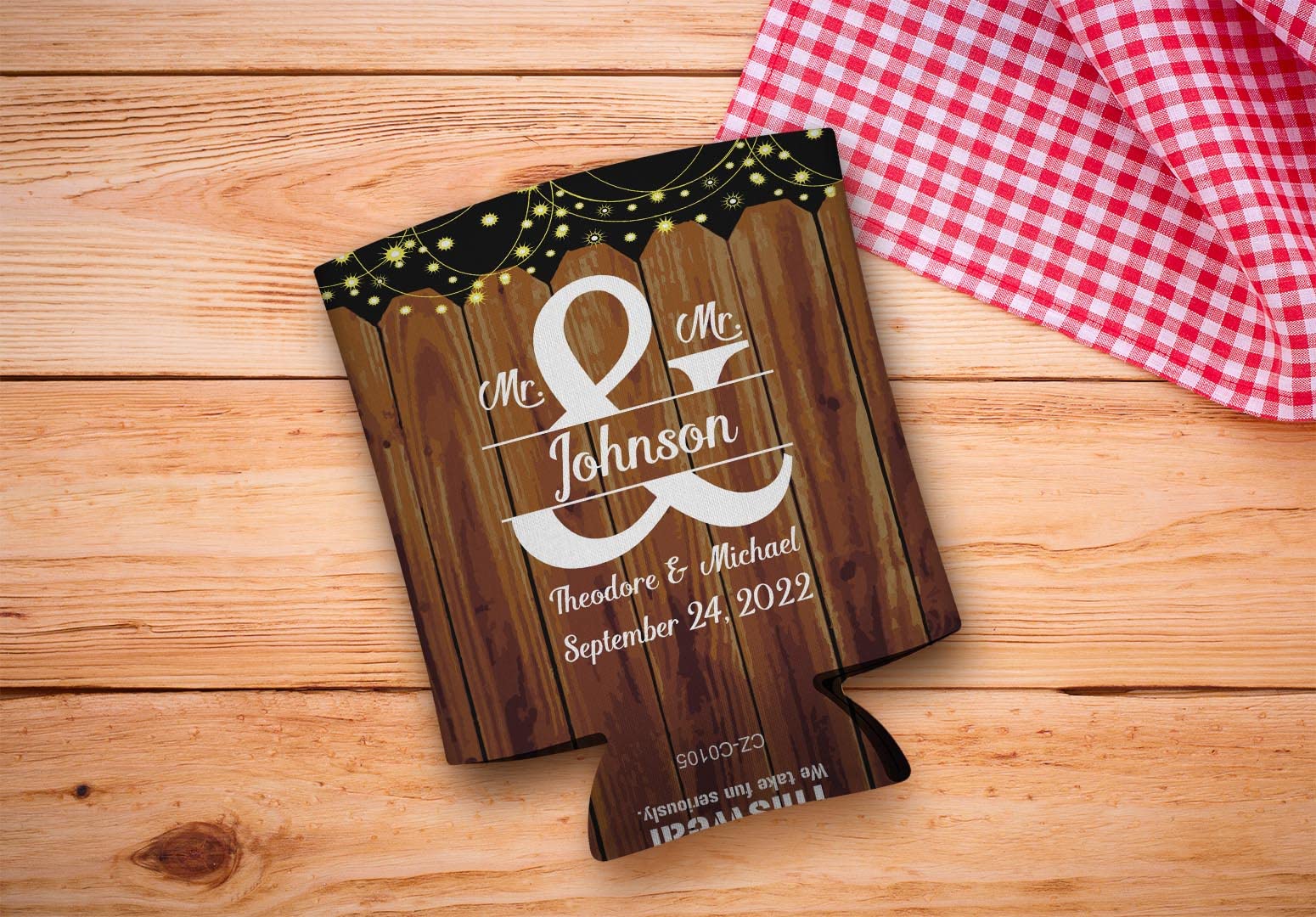 Personalized Mr & Mr Gay Wedding Favors - 96-Pack Custom Can Coolers with Names & Date - Perfect for LGBTQ+ Weddings, Pride Events & Anniversary Celebrations