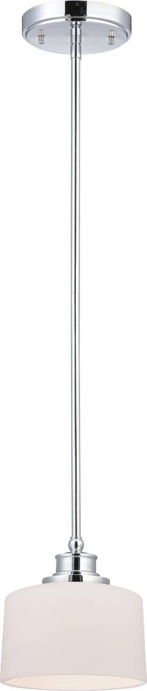NUVO 60/4588 Modern Chrome Mini Pendant Light Fixture - Sleek Single Bulb Hanging Lamp for Kitchen Island, Dining Room or Bedroom Lighting