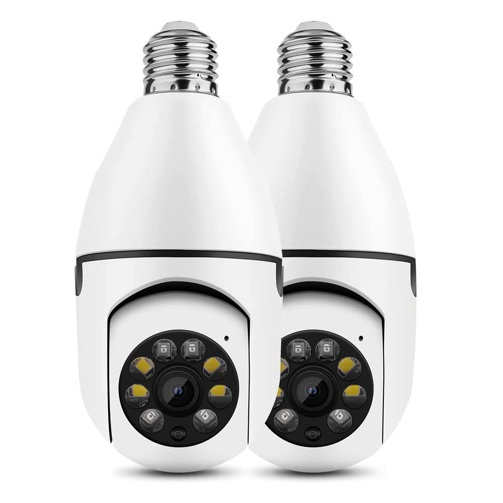 Haptufer 2.4G WiFi Smart Light Socket Security Camera - Wireless Bulb Camera with 1080P Full HD, Night Vision, Motion Detection - Ideal for Home Security, Baby Monitoring & Pet Watching
