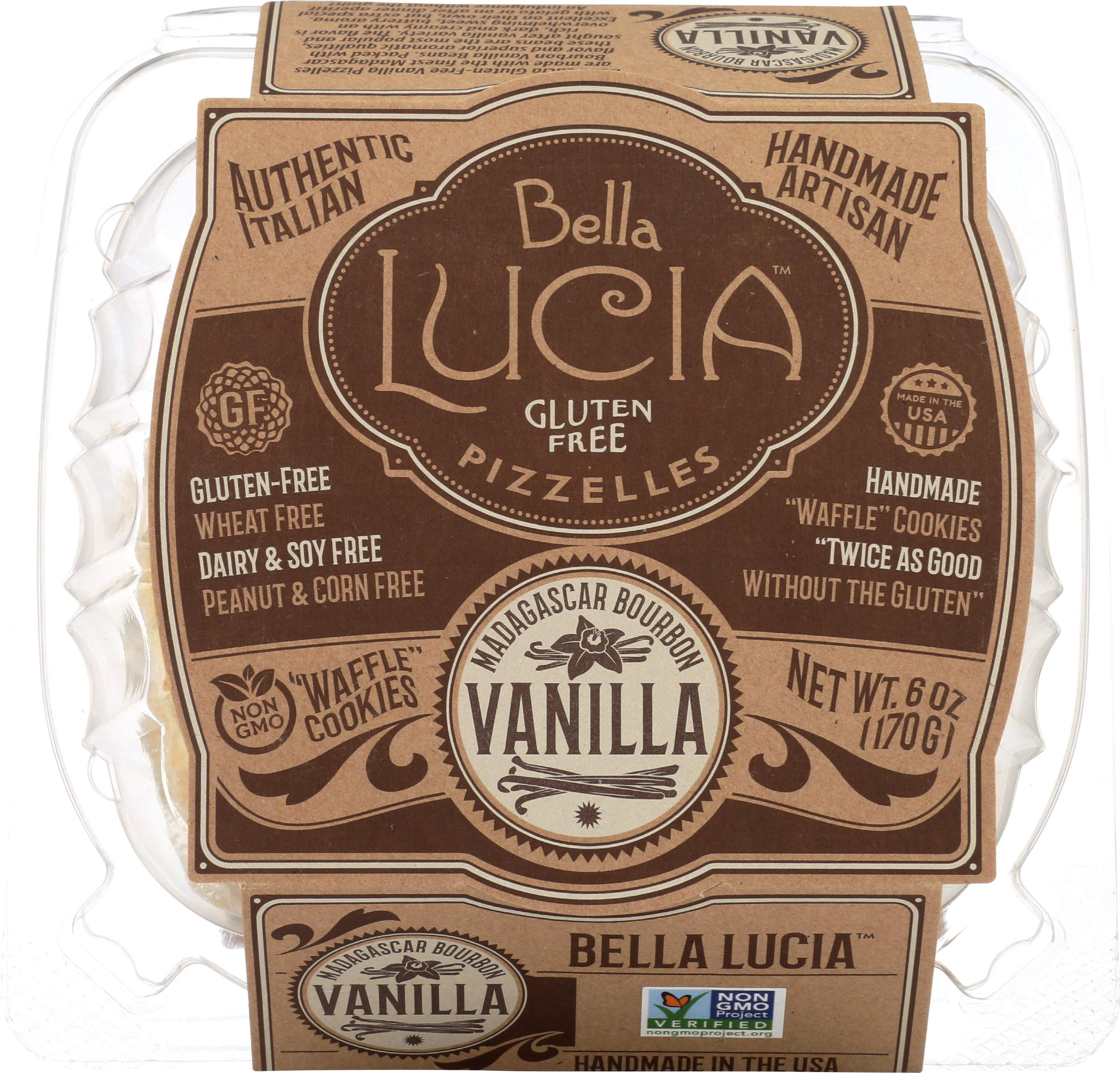 Bella Lucia Gluten Free Pizzelles Italian Vanilla Cookies - 6 Ounce (Pack of 1) - Perfect for Tea Time, Dessert Parties & Holiday Gifting